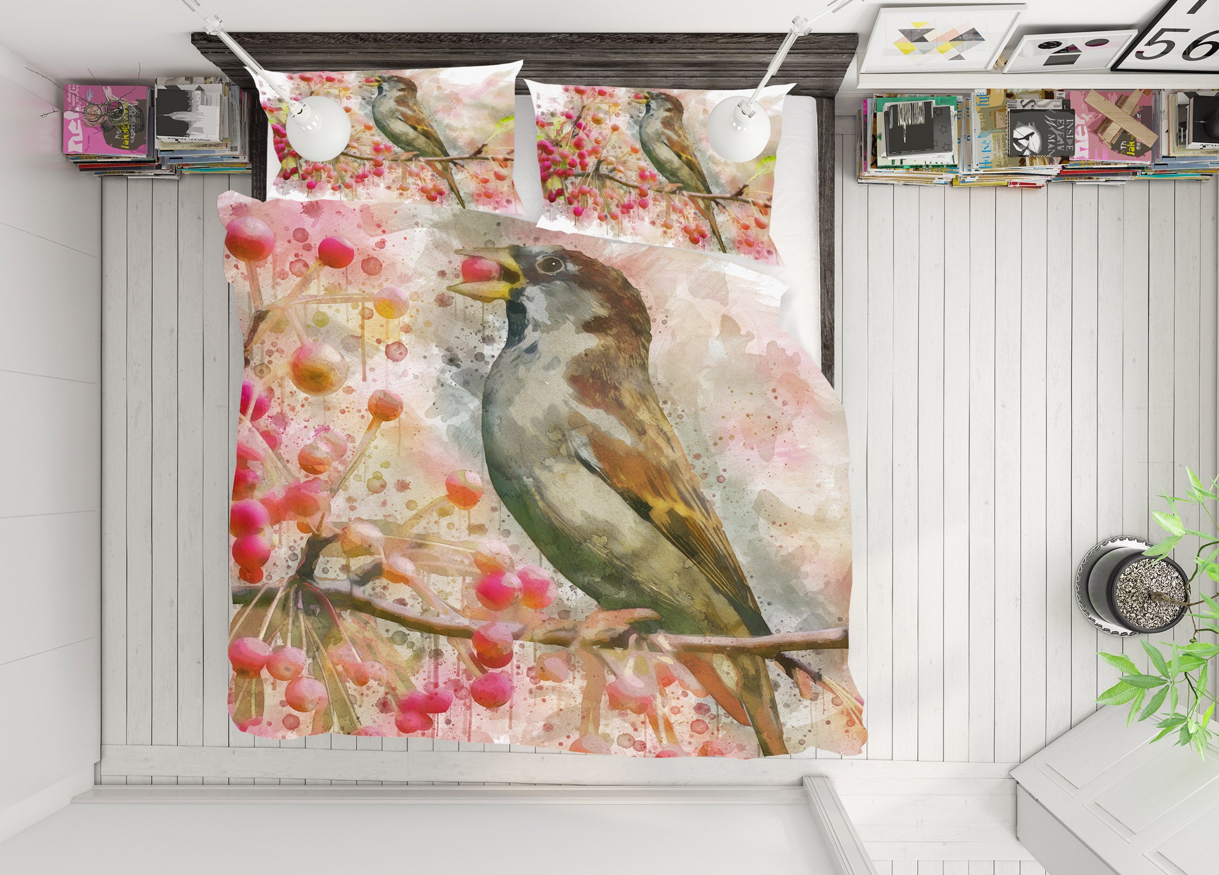 3D Bird 19234 Bed Pillowcases Quilt