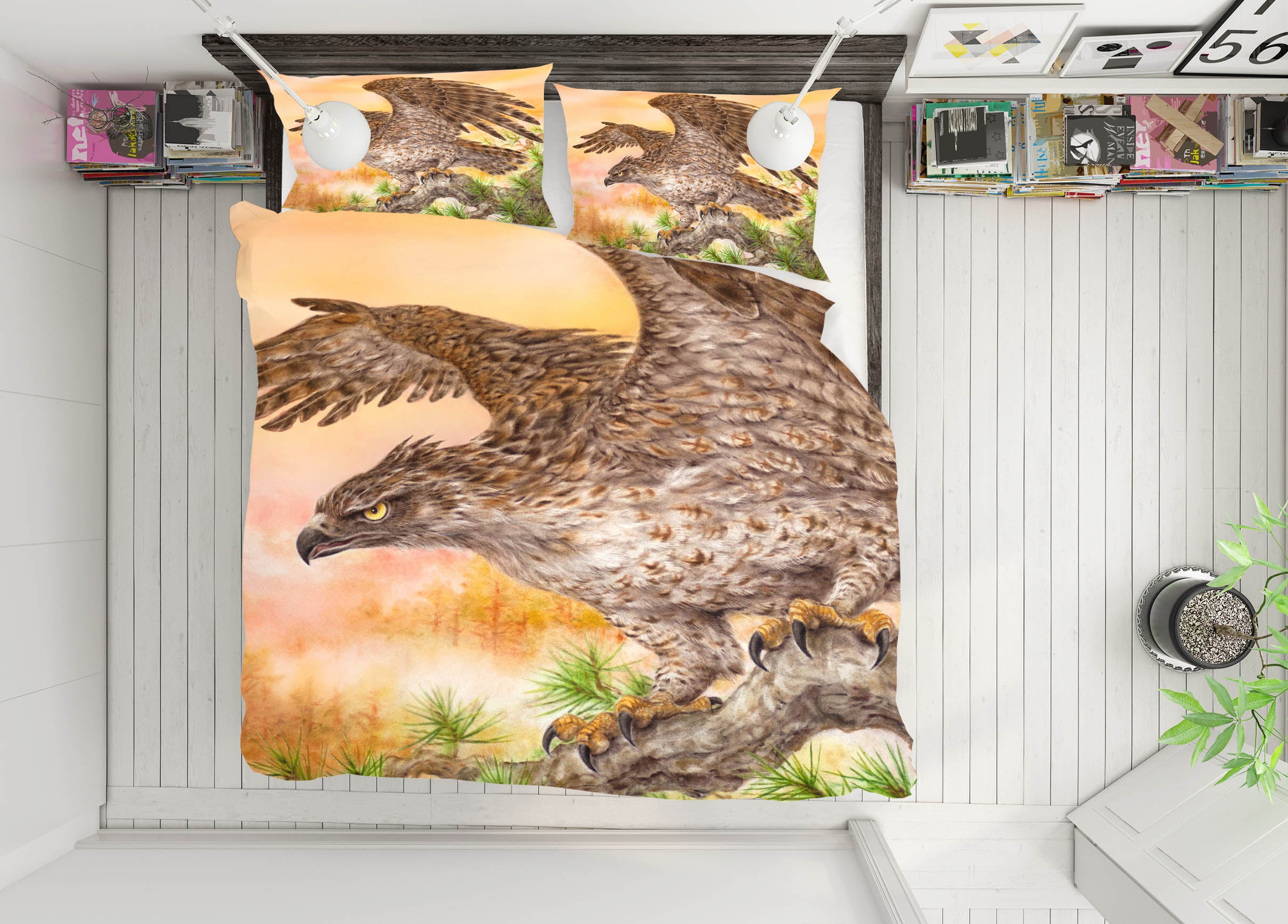 3D Animal Eagle 5837 Kayomi Harai Bedding Bed Pillowcases Quilt Cover Duvet Cover