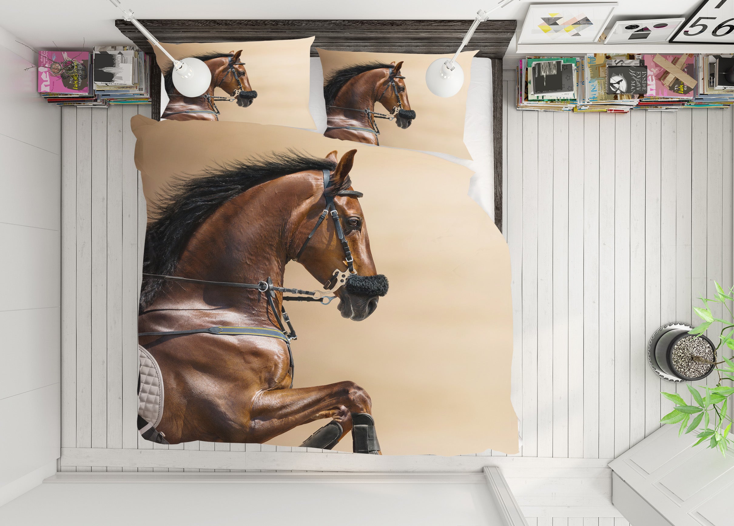 3D Horse 19231 Bed Pillowcases Quilt