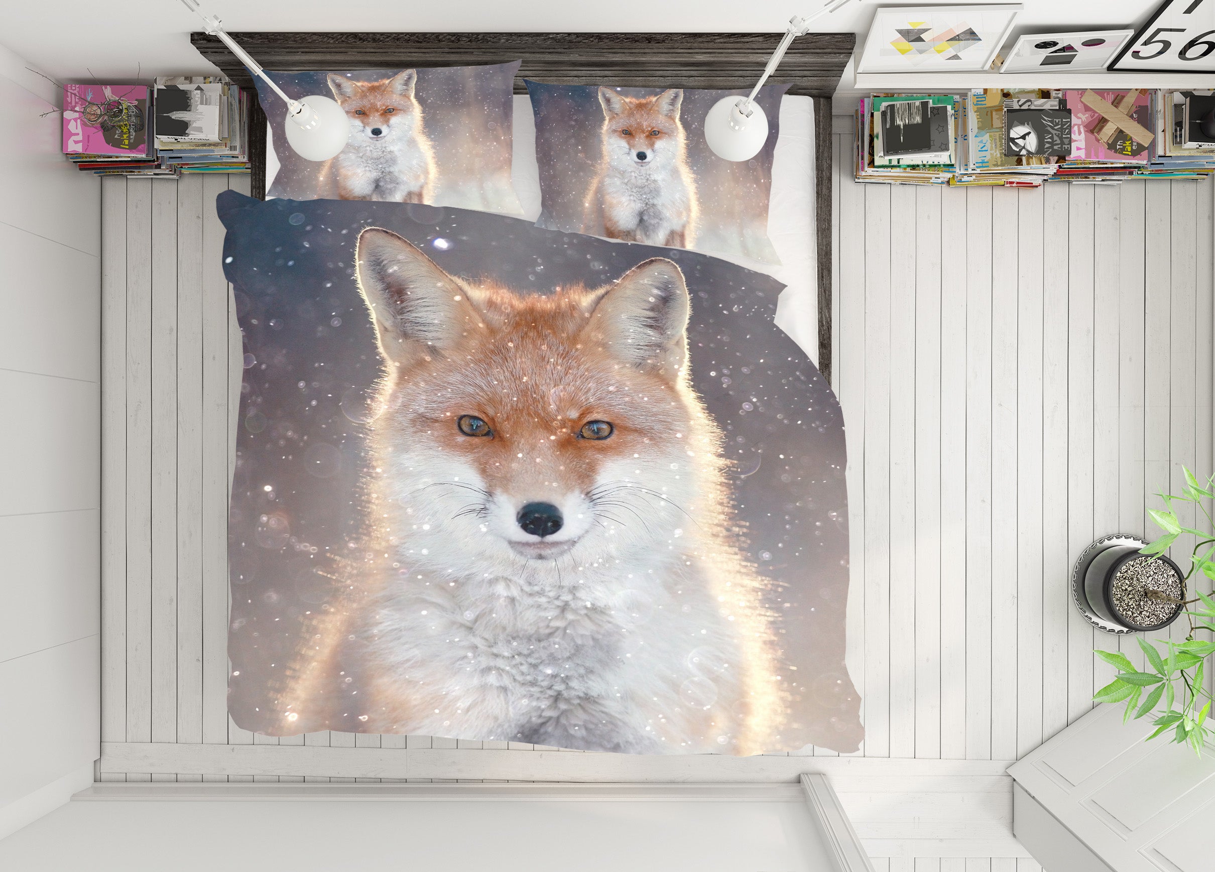 3D Fox 19204 Bed Pillowcases Quilt