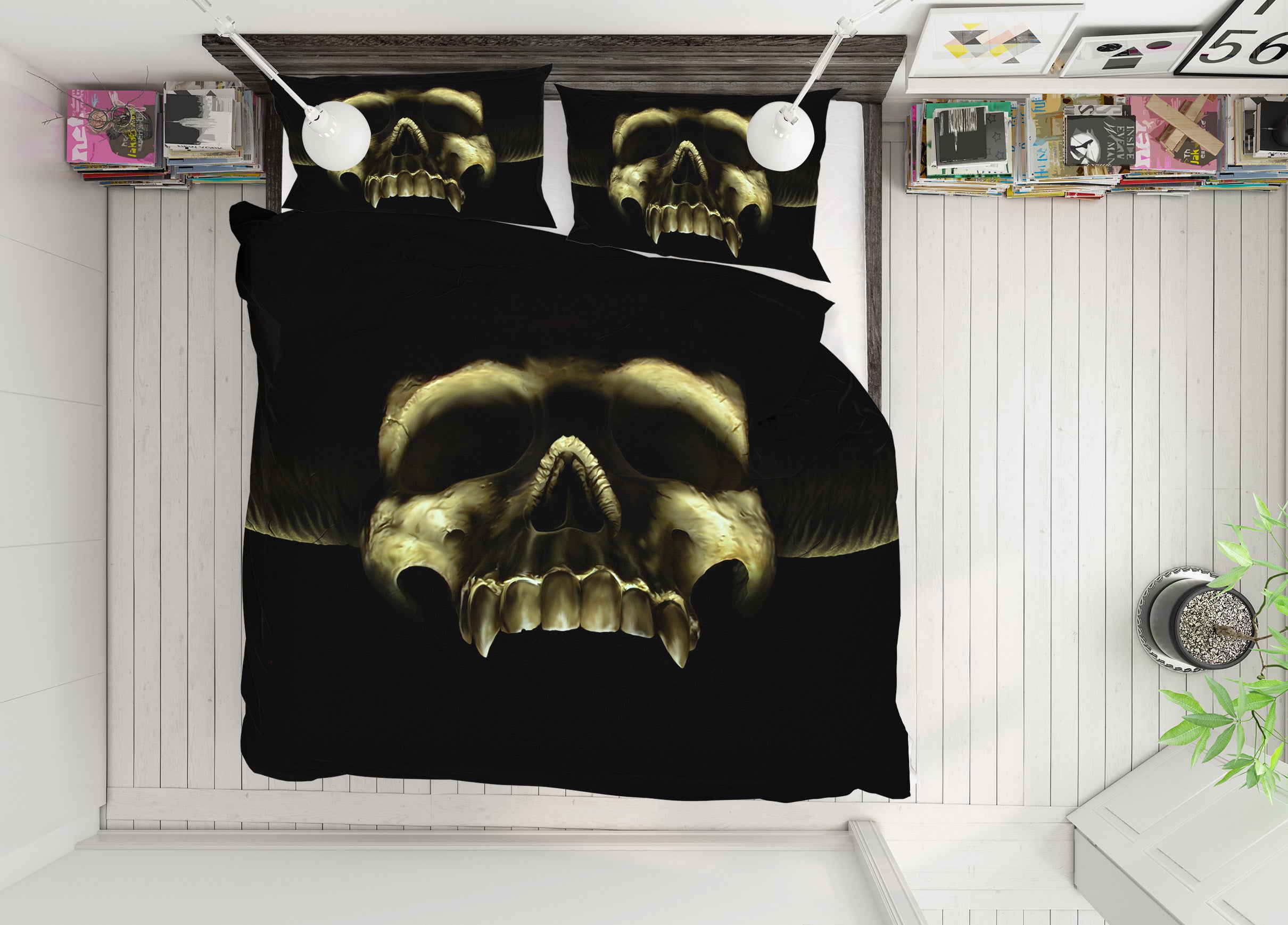 3D Dark Skeleton 4092 Tom Wood Bedding Bed Pillowcases Quilt