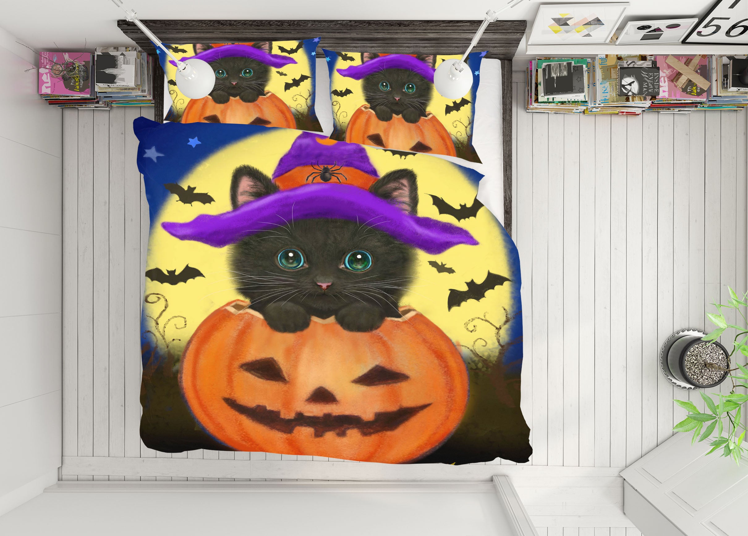 3D Pumpkin Cat 5832 Kayomi Harai Bedding Bed Pillowcases Quilt Cover Duvet Cover