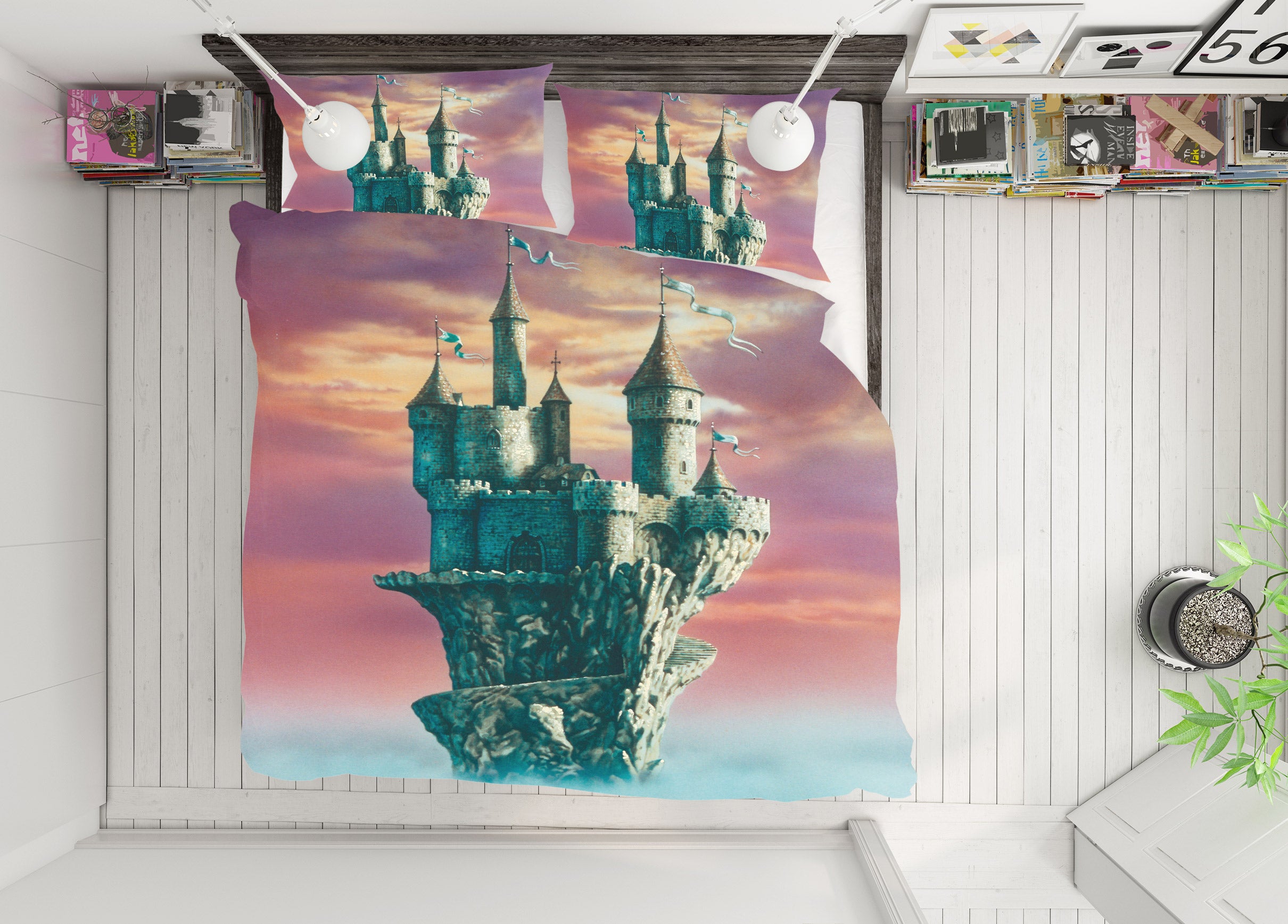 3D Sky Castle 6191 Ciruelo Bedding Bed Pillowcases Quilt