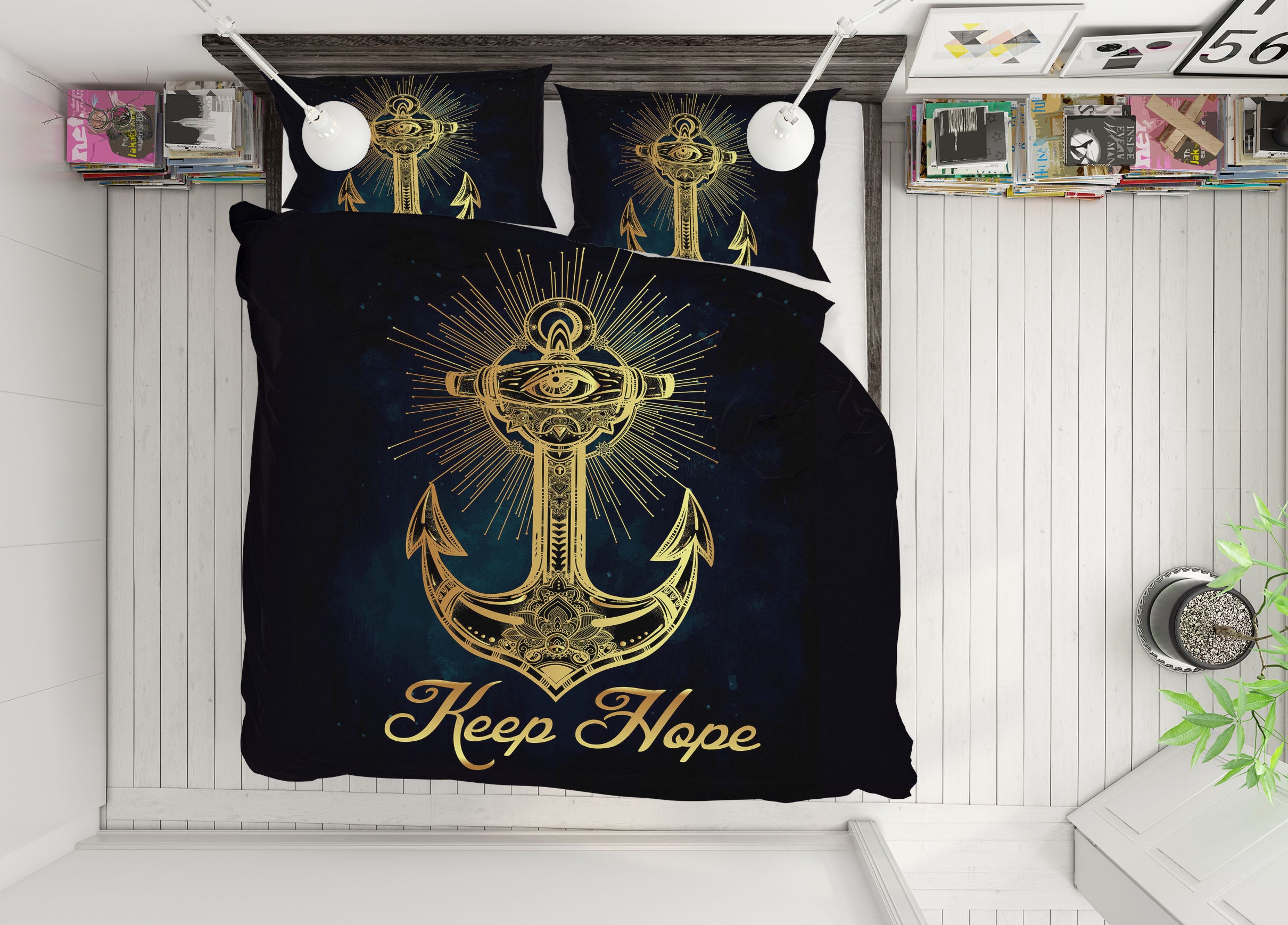 3D Anchor 61091 Bed Pillowcases Quilt