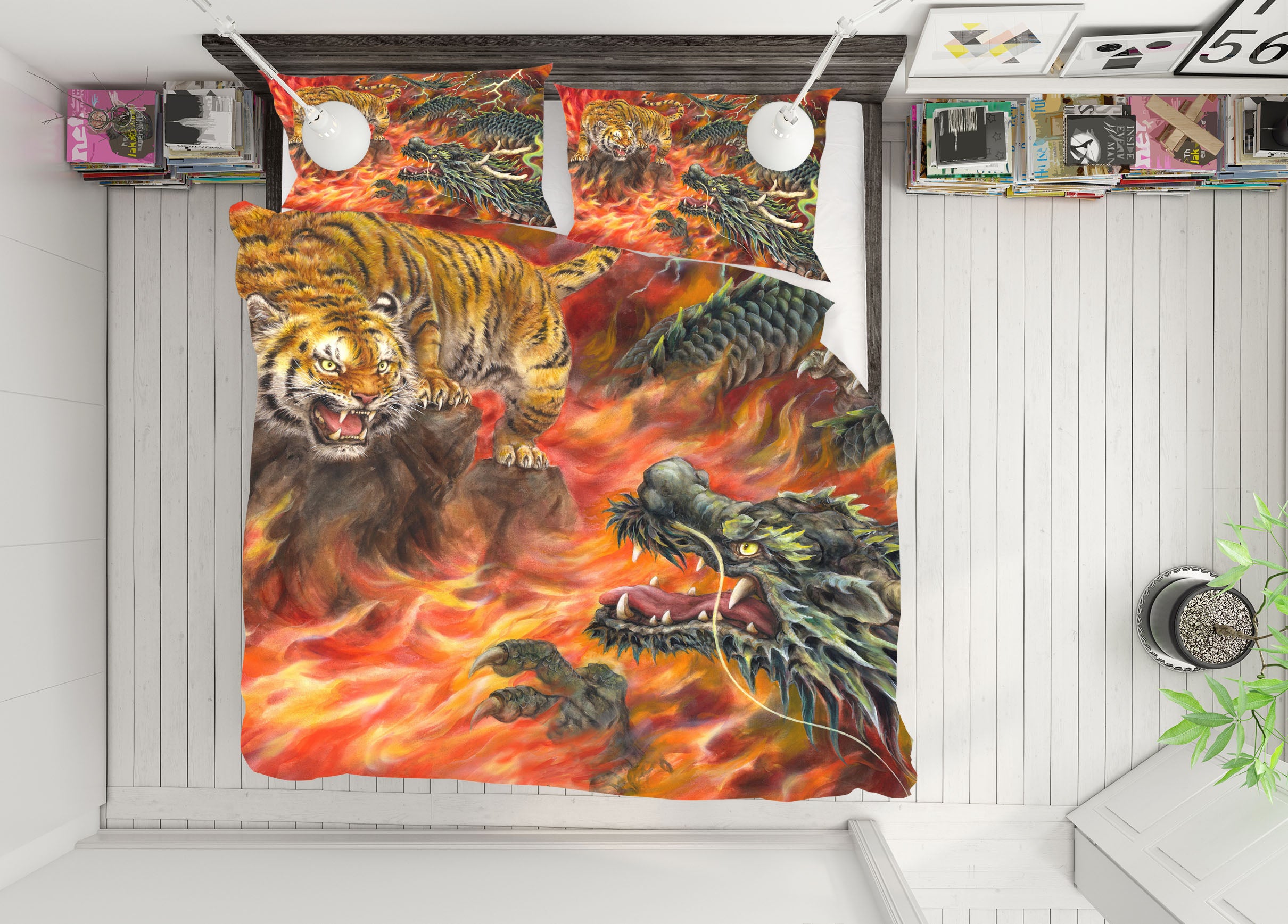 3D Tiger Dragon 5924 Kayomi Harai Bedding Bed Pillowcases Quilt Cover Duvet Cover