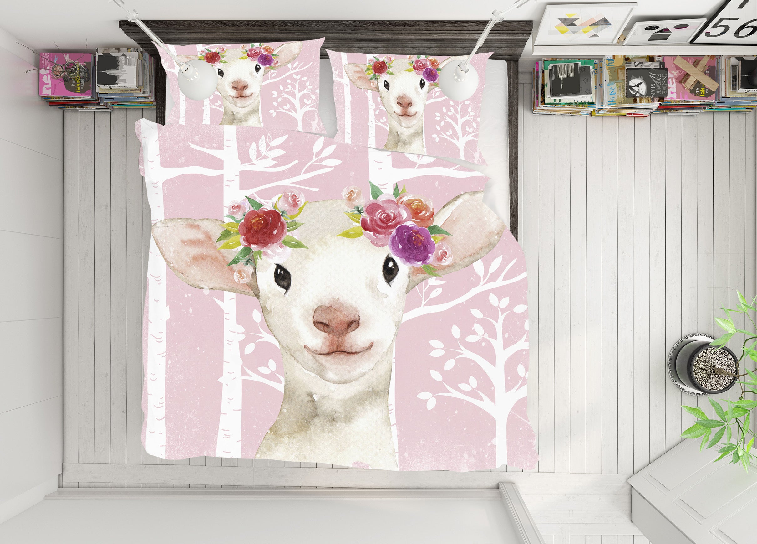 3D Pink Bottom Sheep 18127 Uta Naumann Bedding Bed Pillowcases Quilt