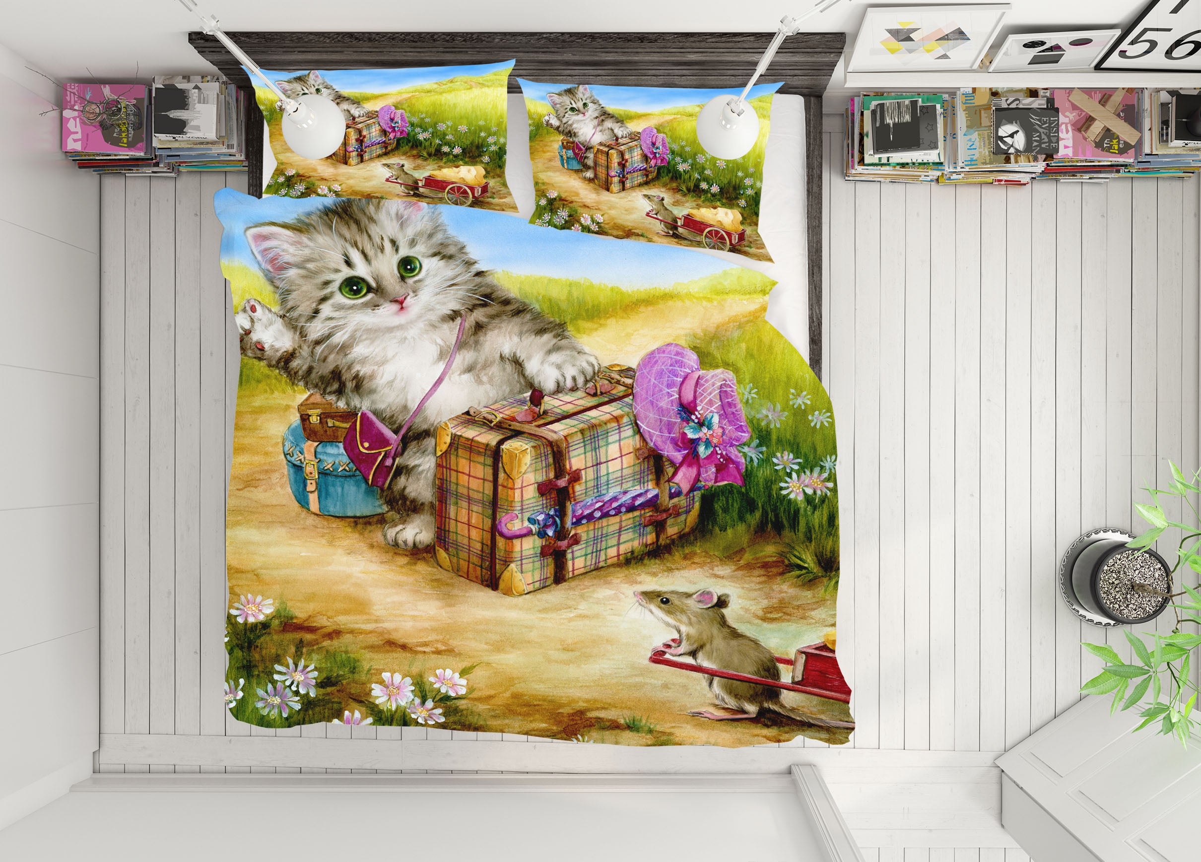 3D Lawn Cat 5839 Kayomi Harai Bedding Bed Pillowcases Quilt Cover Duvet Cover