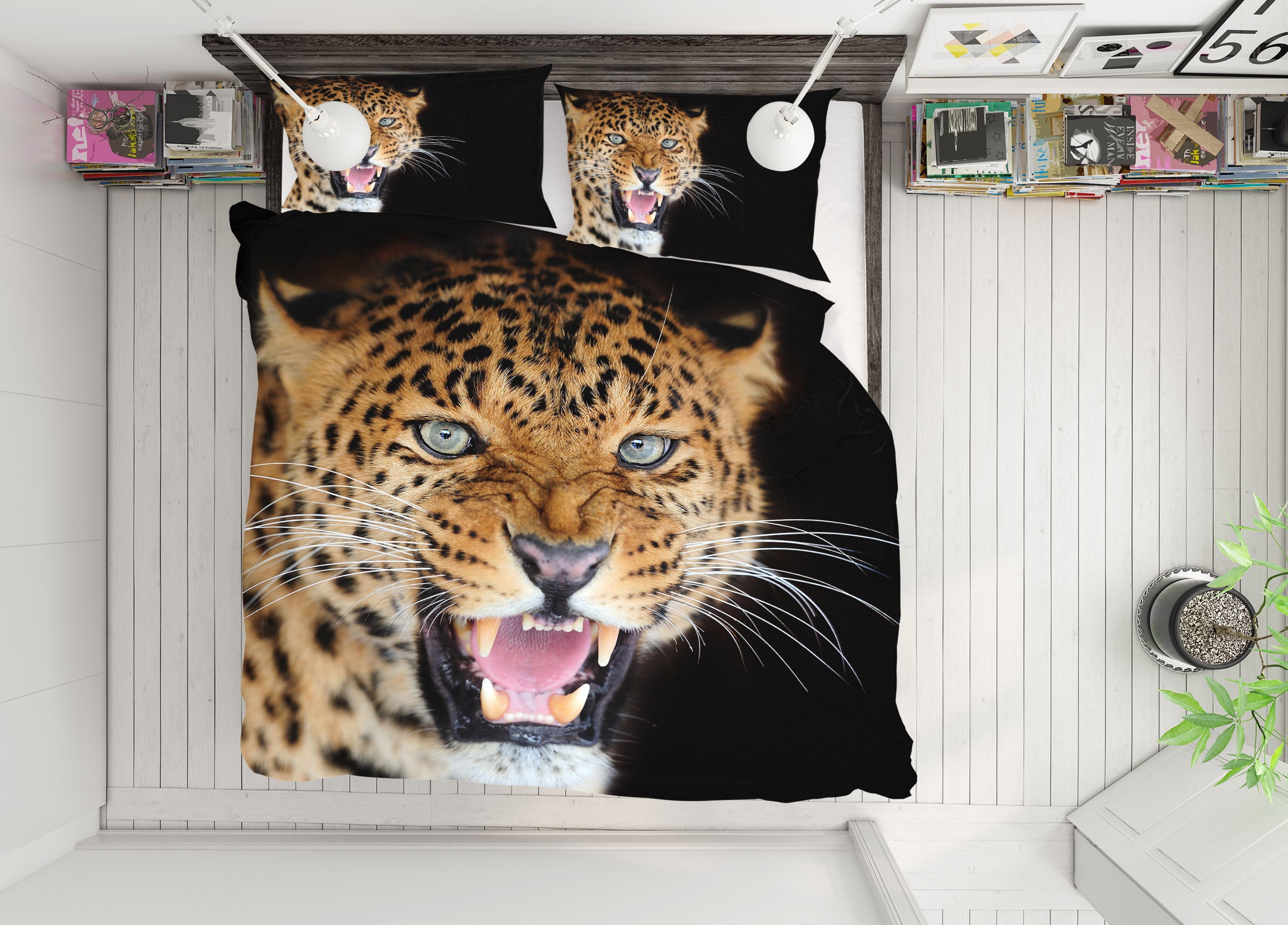 3D Leopard 21004 Bed Pillowcases Quilt