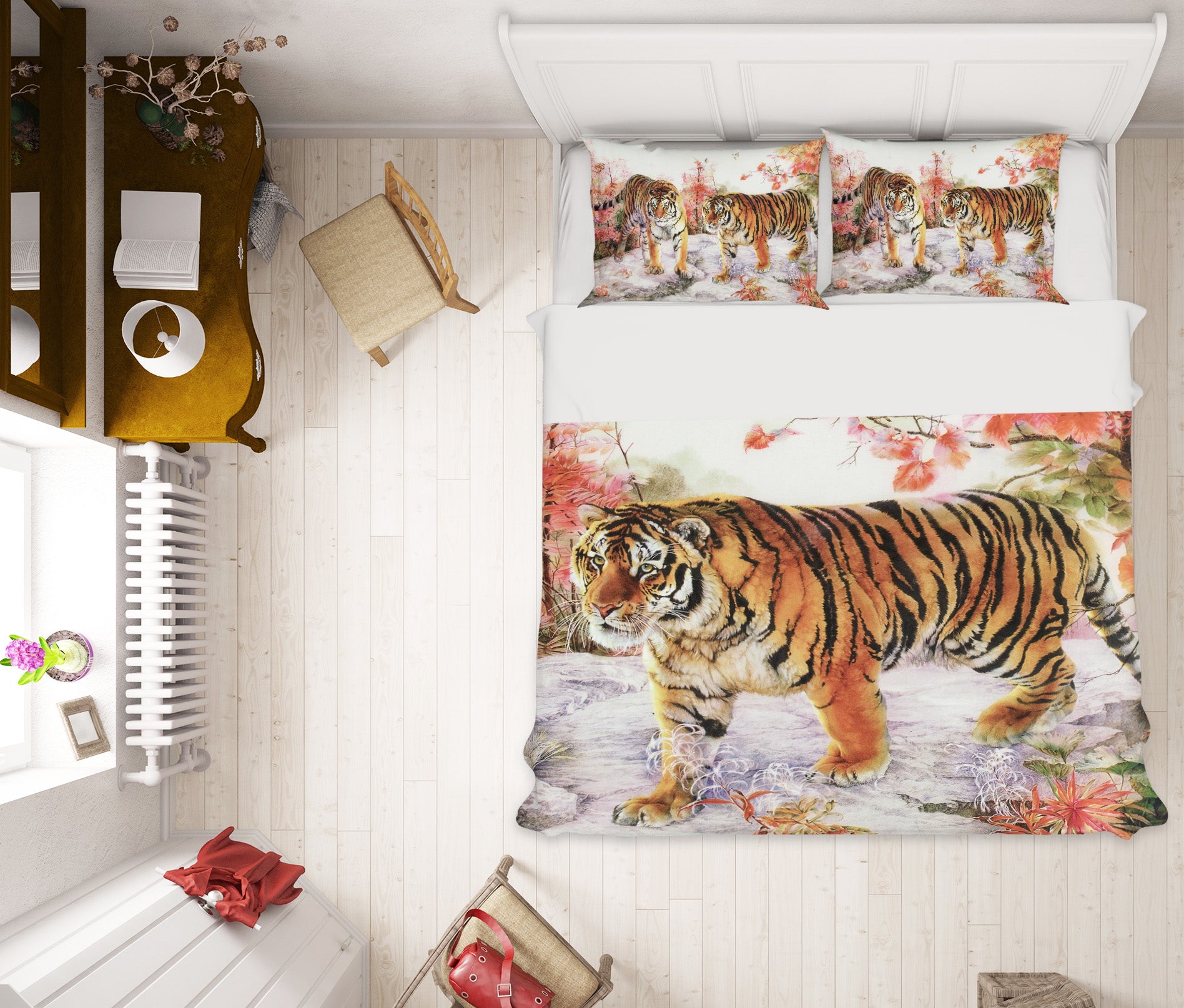 3D Snow Tiger 21060 Bed Pillowcases Quilt