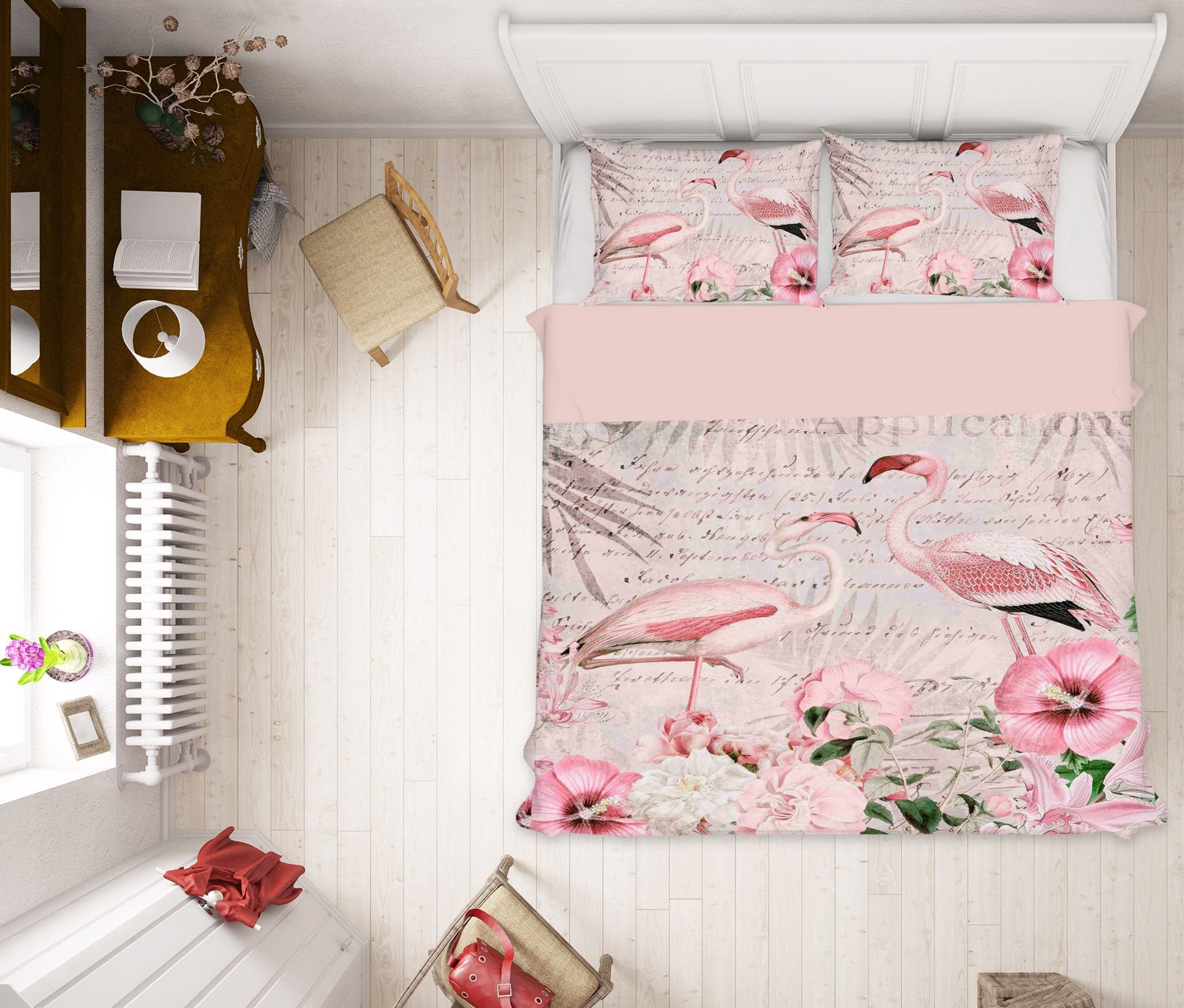 3D Pink Flamingo 2113 Andrea haase Bedding Bed Pillowcases Quilt Quiet Covers AJ Creativity Home 