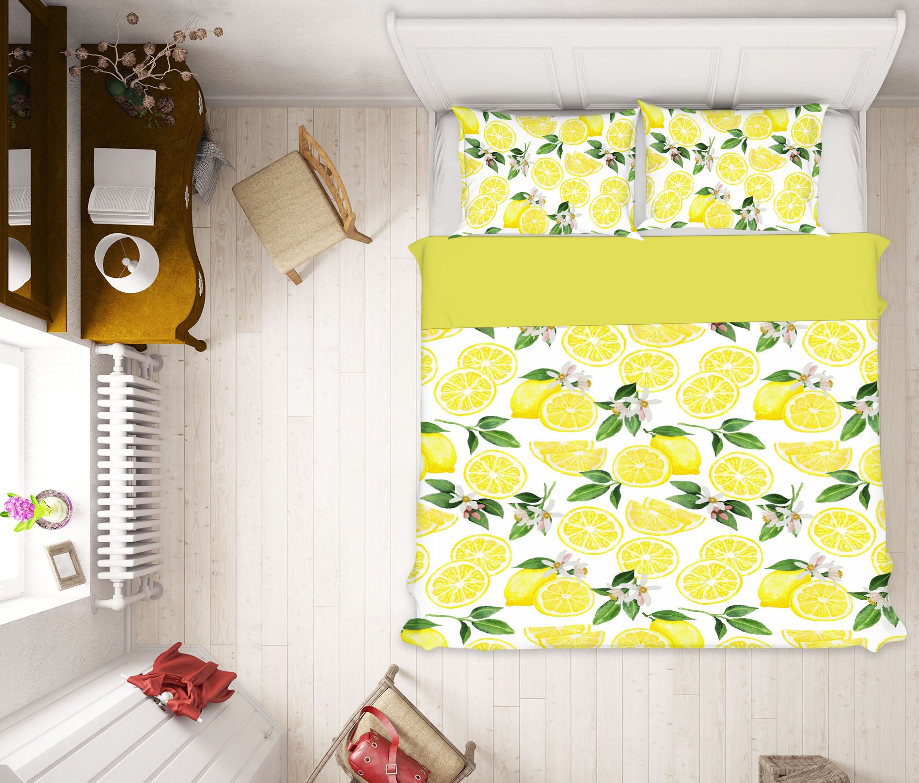 3D Yellow Lemon 051 Uta Naumann Bedding Bed Pillowcases Quilt