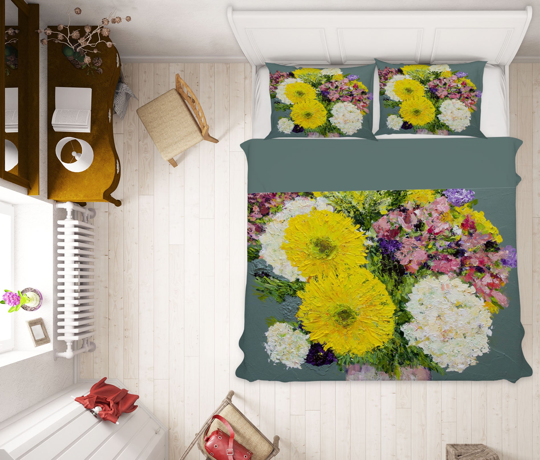 3D Vase Chrysanthemum 1089 Allan P. Friedlander Bedding Bed Pillowcases Quilt