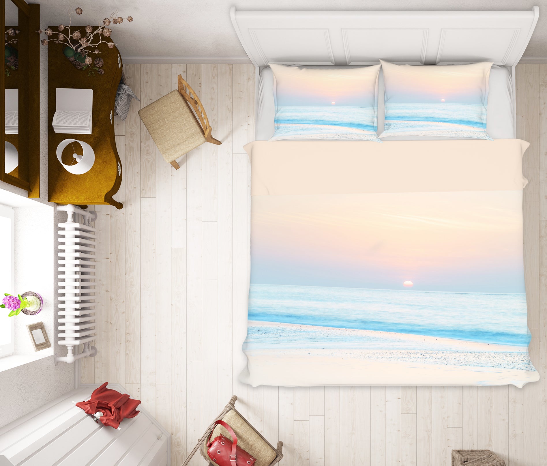 3D Sunset Sea 1022 Assaf Frank Bedding Bed Pillowcases Quilt