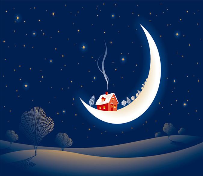 3D Christmas Moon Hut 638 Wallpaper AJ Wallpaper 