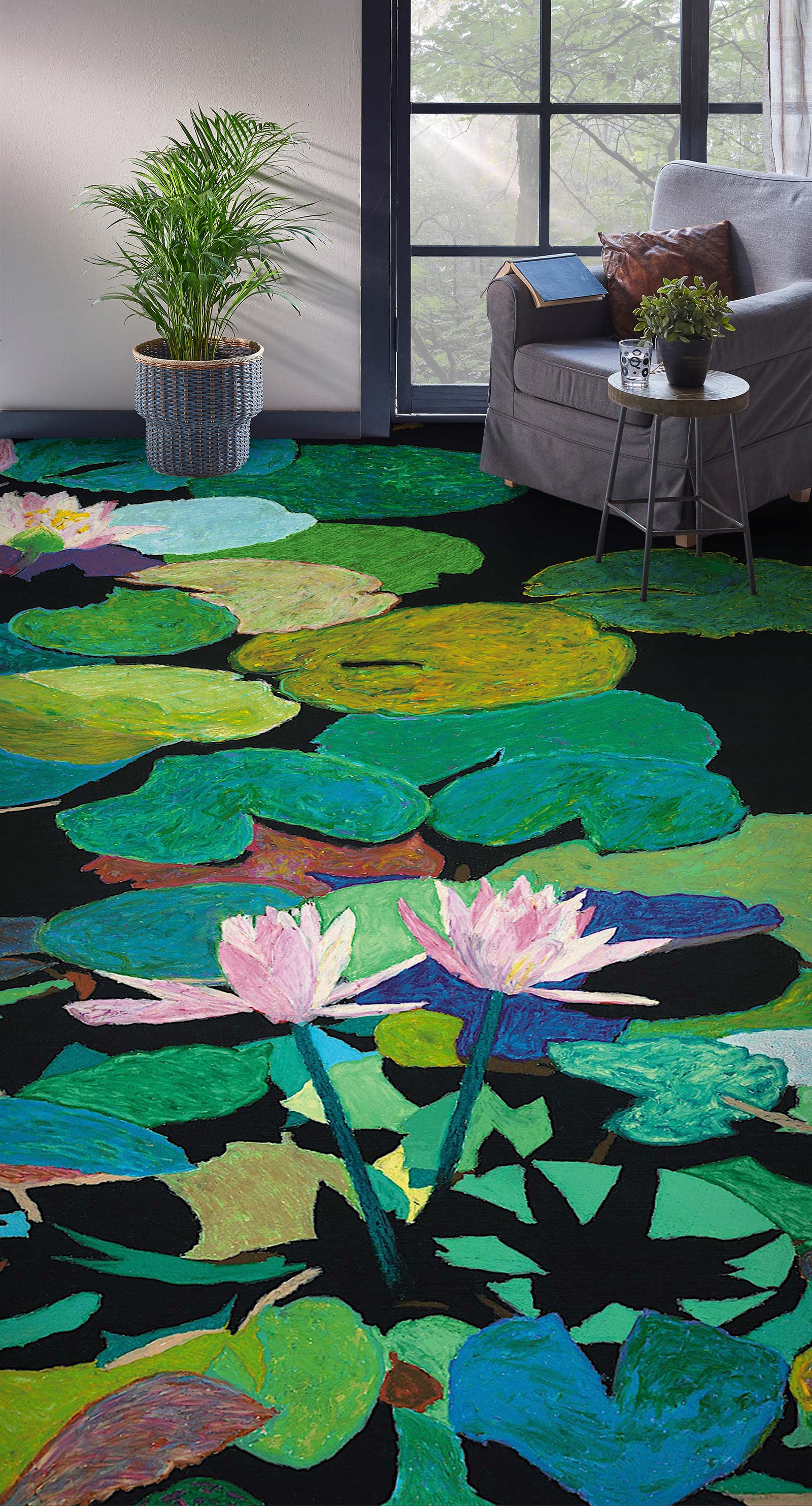 3D Lotus Pond 96114 Allan P. Friedlander Floor Mural