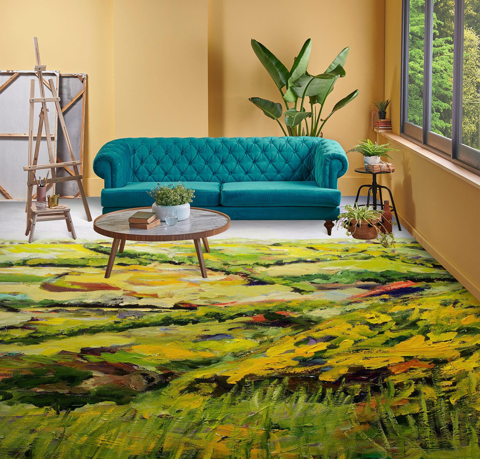 3D Grassland Painting 9648 Allan P. Friedlander Floor Mural