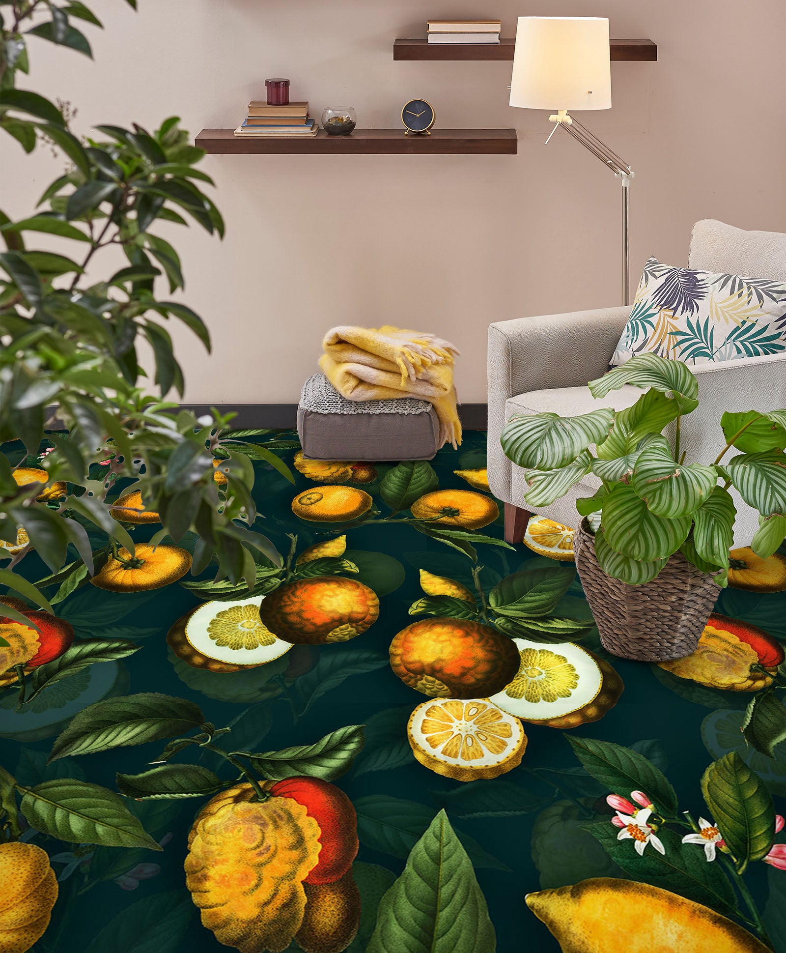 3D Leaves Fruit 10001 Uta Naumann Floor Mural