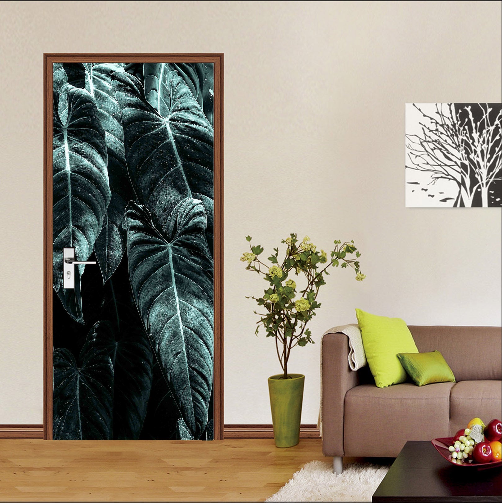 3D Leaves 10149 Boris Draschoff Door Mural