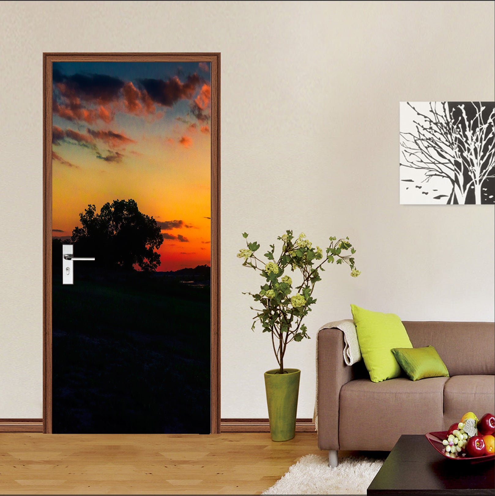 3D Sunset Shadow 107200 Beth Sheridan Door Mural