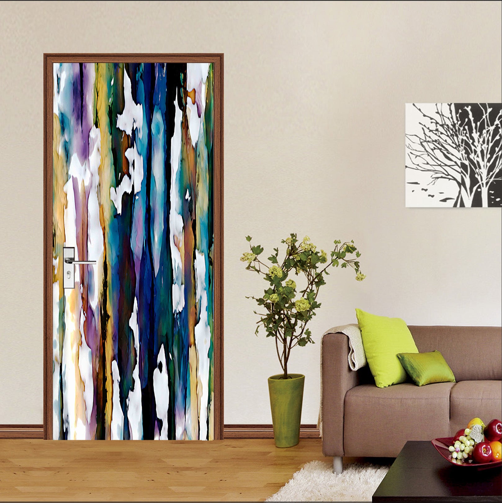 3D Strip Pattern 21157 Door Mural