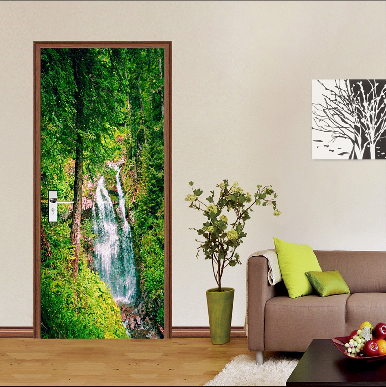 3D Stone Running Water 24163 Door Mural