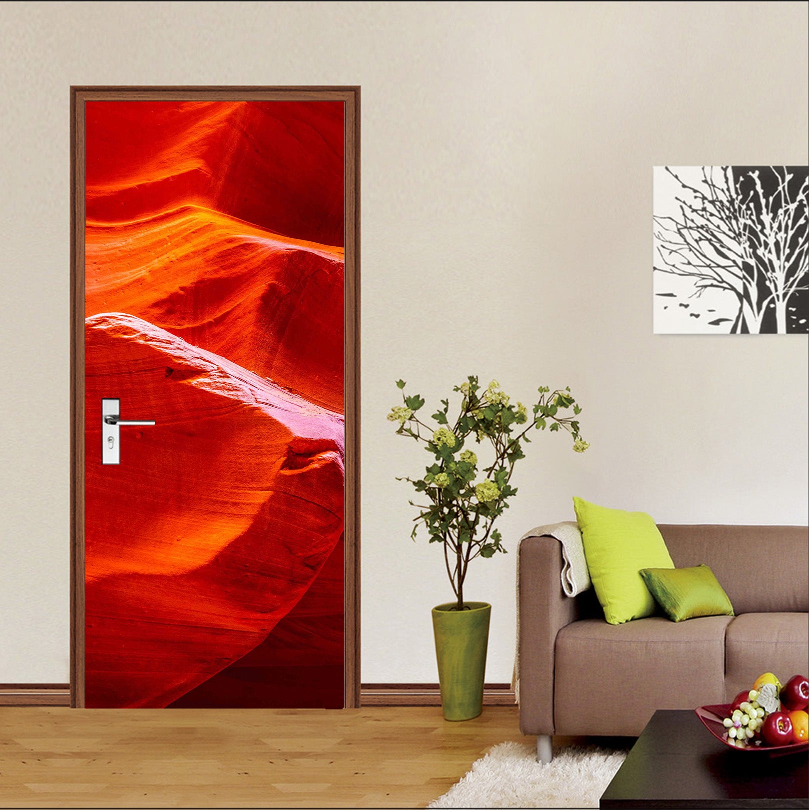 3D Valley Red Winds 11495 Marco Carmassi Door Mural