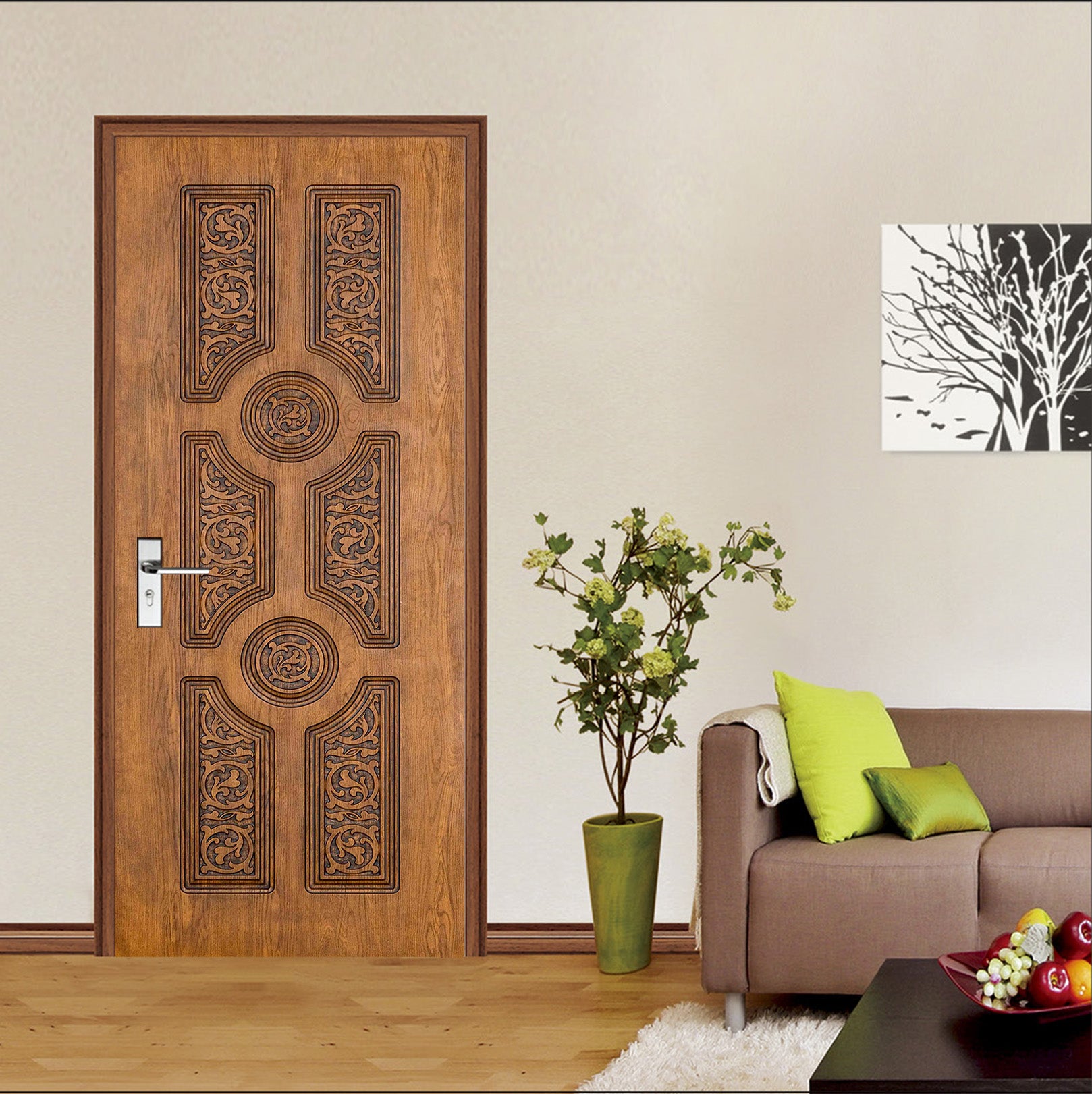 3D Wood Door 22205 Door Mural