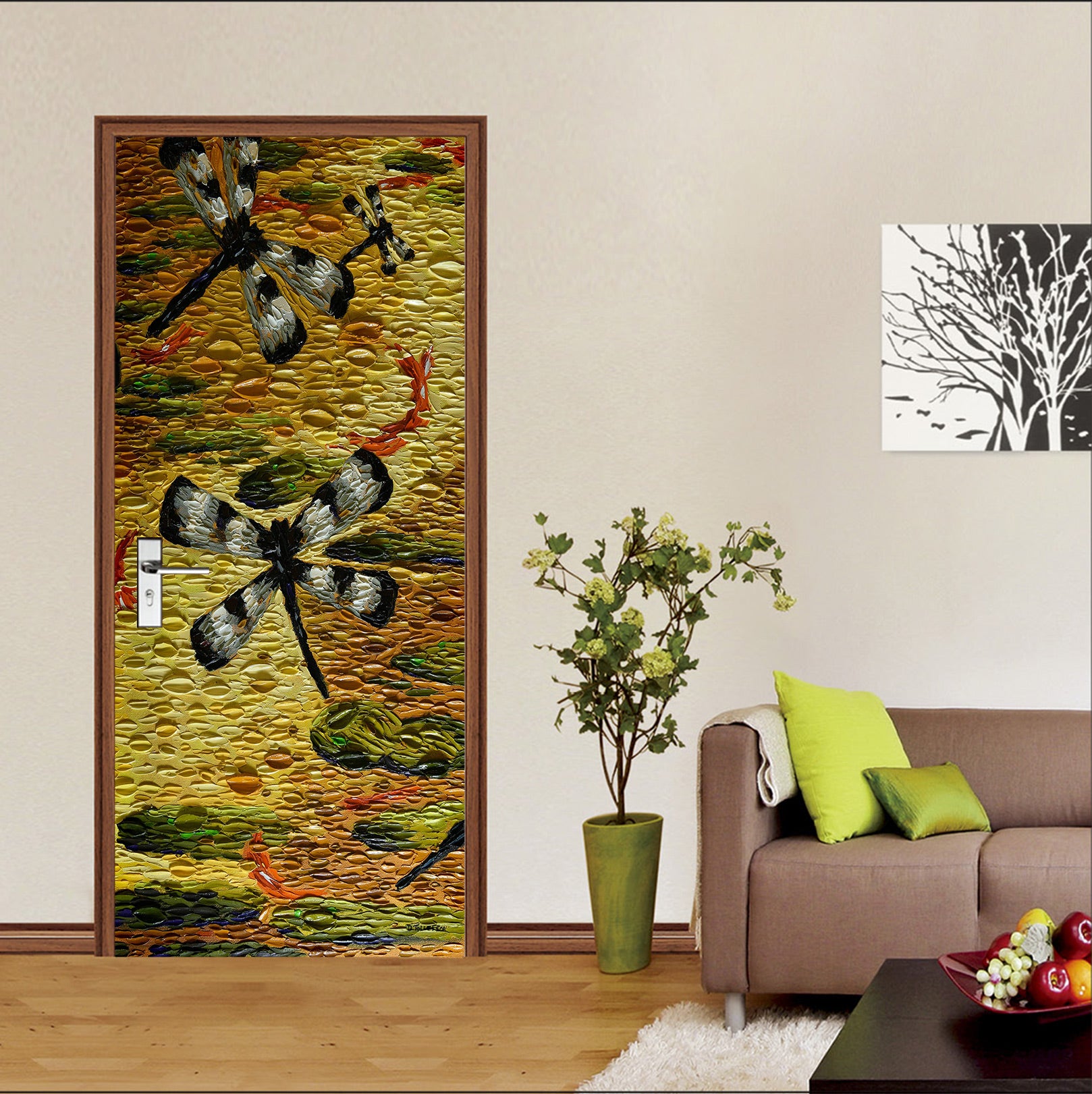 3D Dragonfly Pattern 112203 Dena Tollefson Door Mural