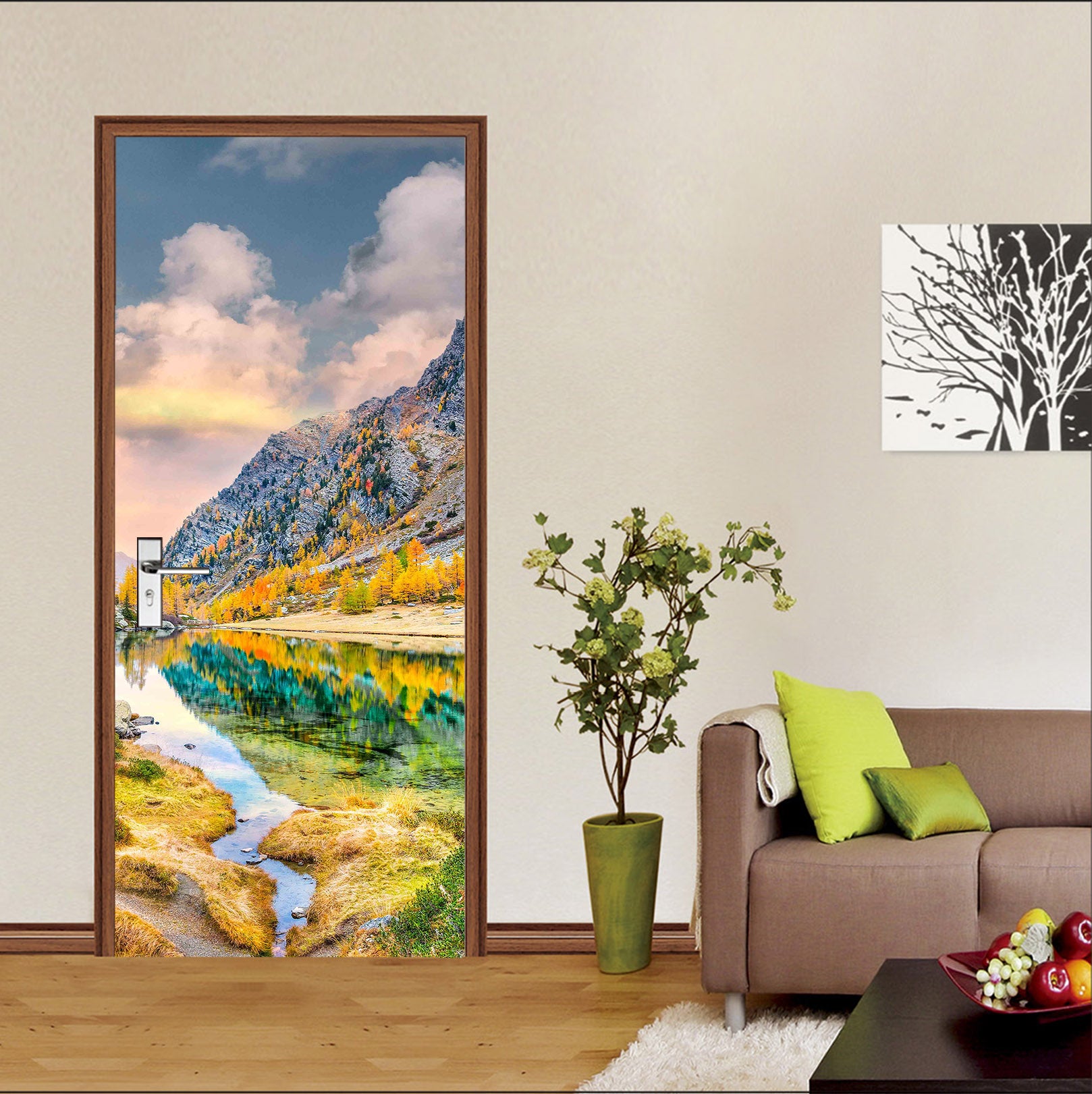 3D River Mountains 11420 Marco Carmassi Door Mural