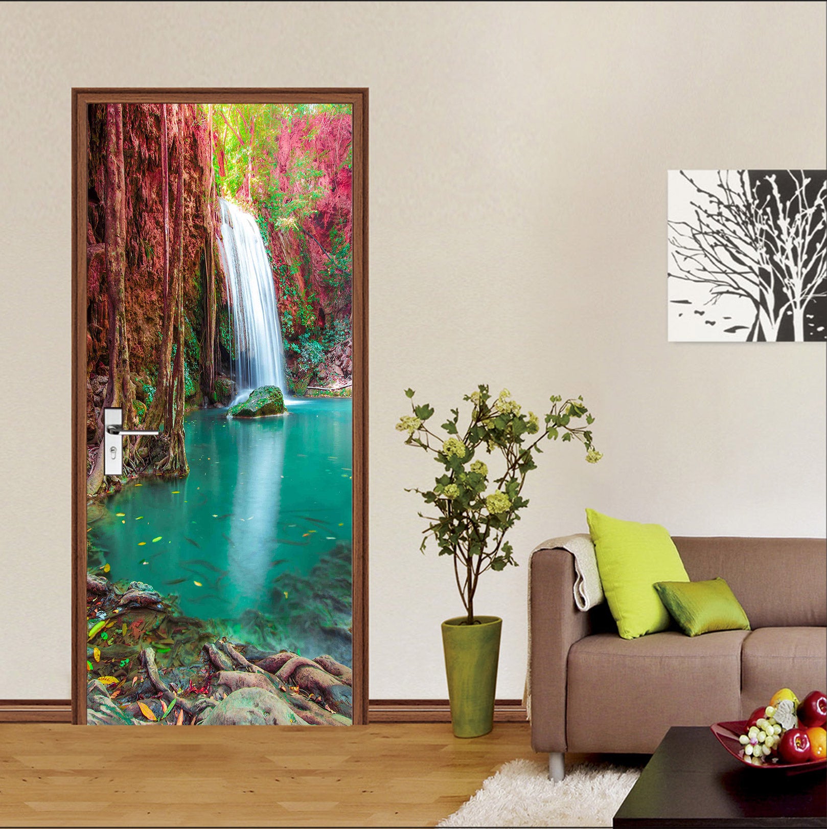 3D Stone Running Water 24162 Door Mural