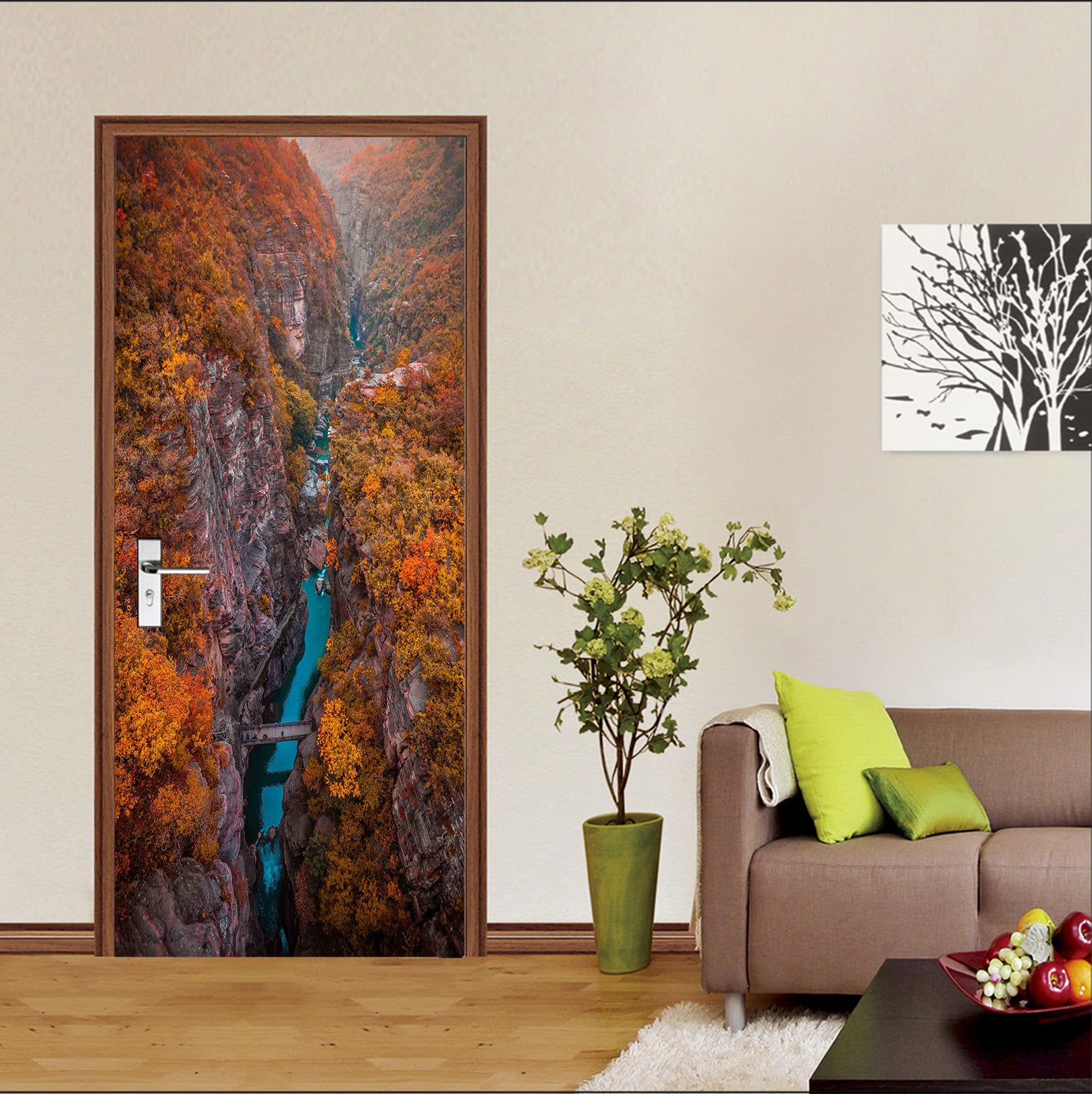 3D Mountain Gorge 25030 Door Mural