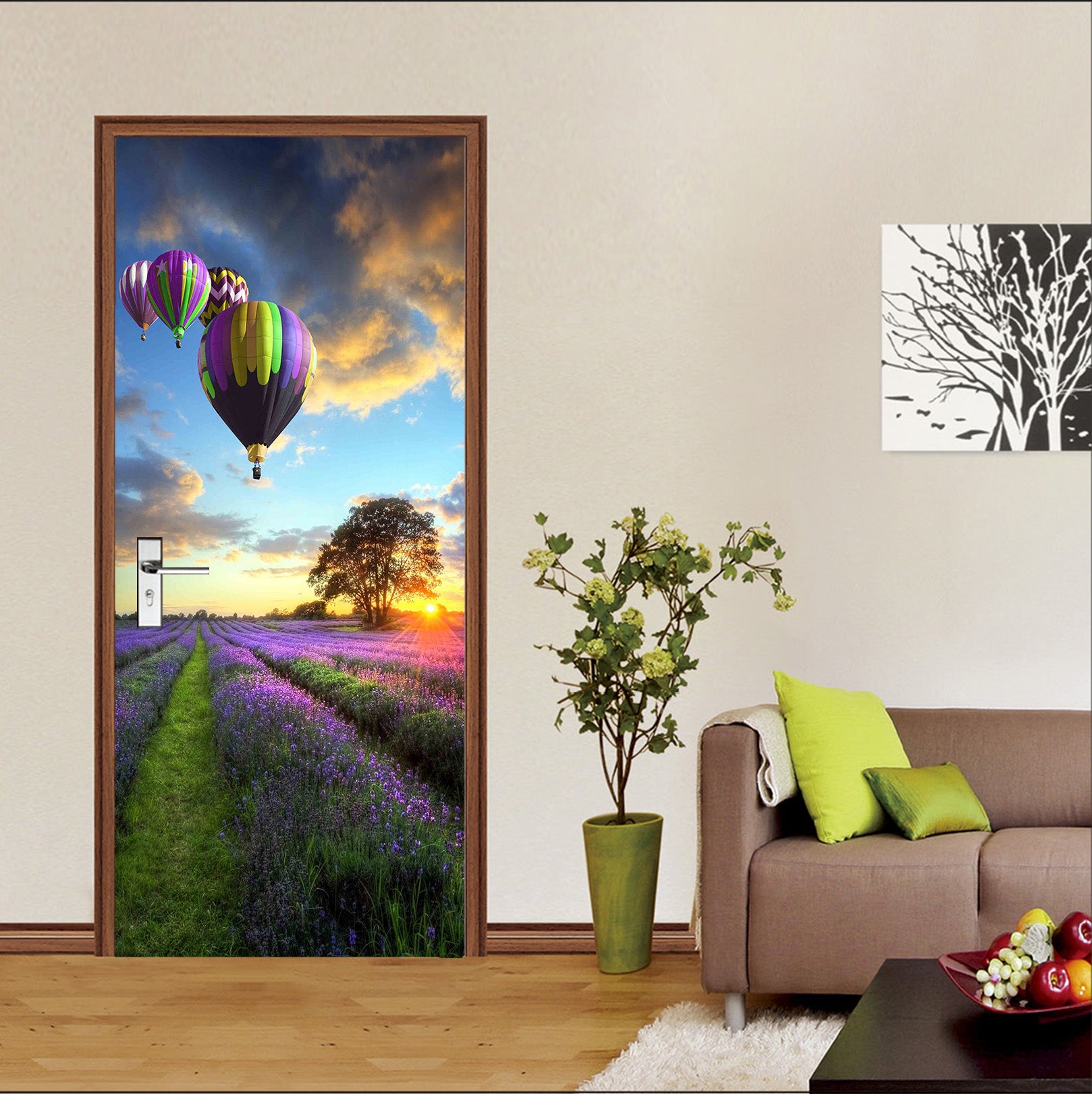 3D Hot Air Balloon 25078 Door Mural