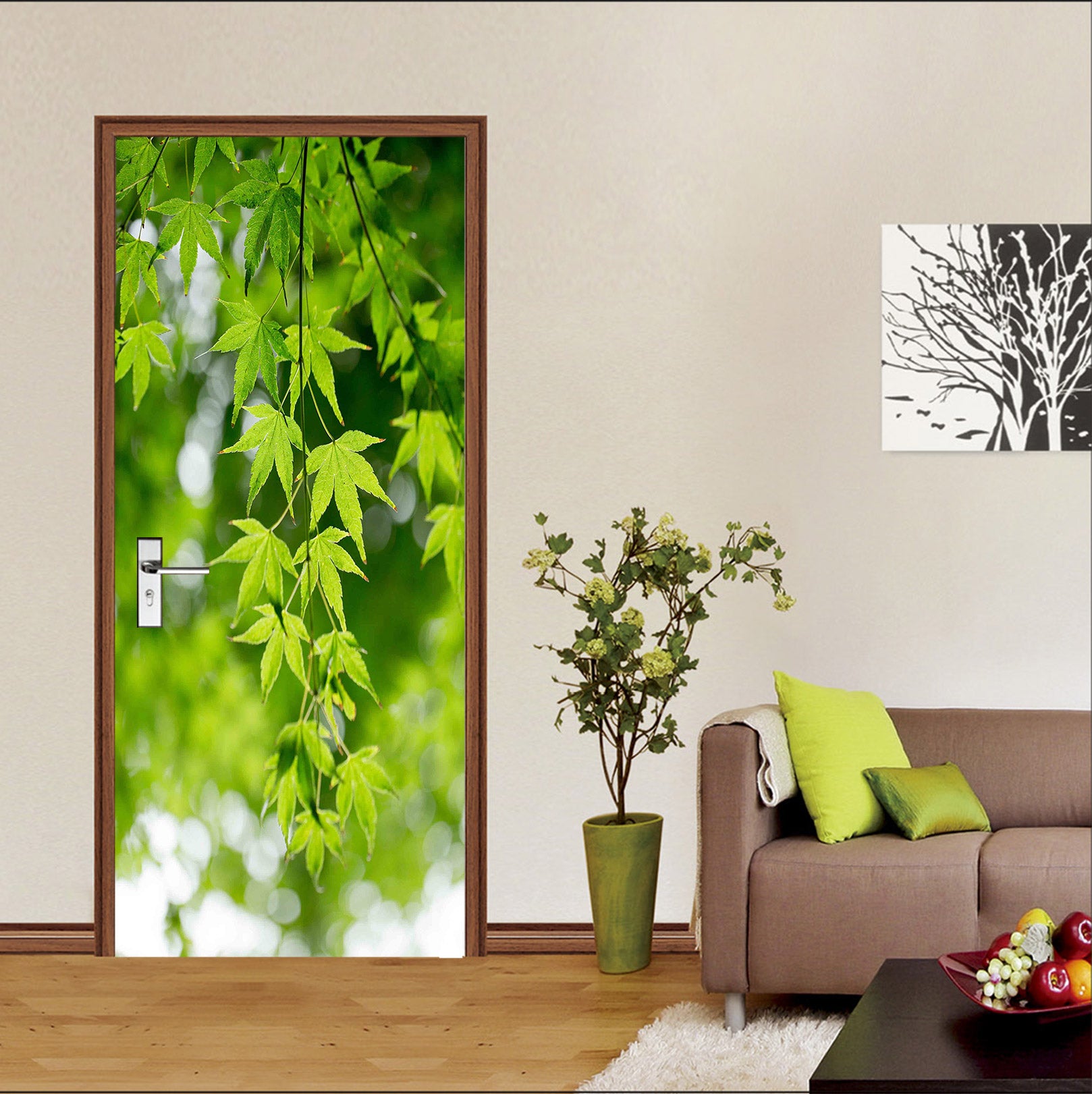 3D Leaves 25025 Door Mural