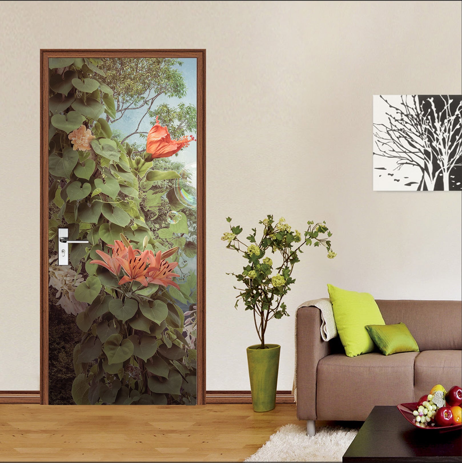 3D Leaves Vine 10806 Beth Sheridan Door Mural