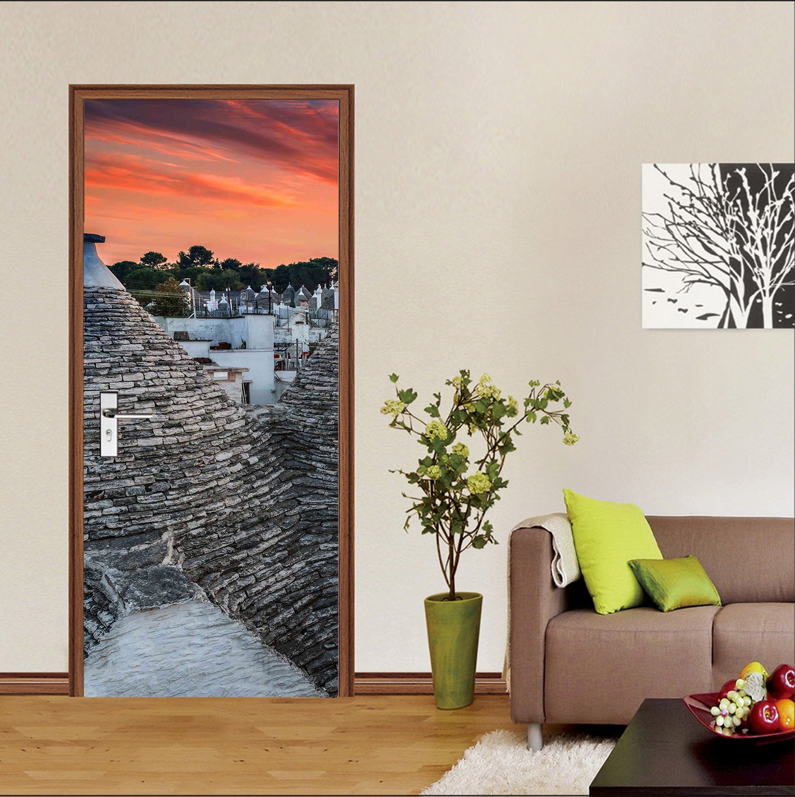 3D Sunset Building 121229 Marco Carmassi Door Mural