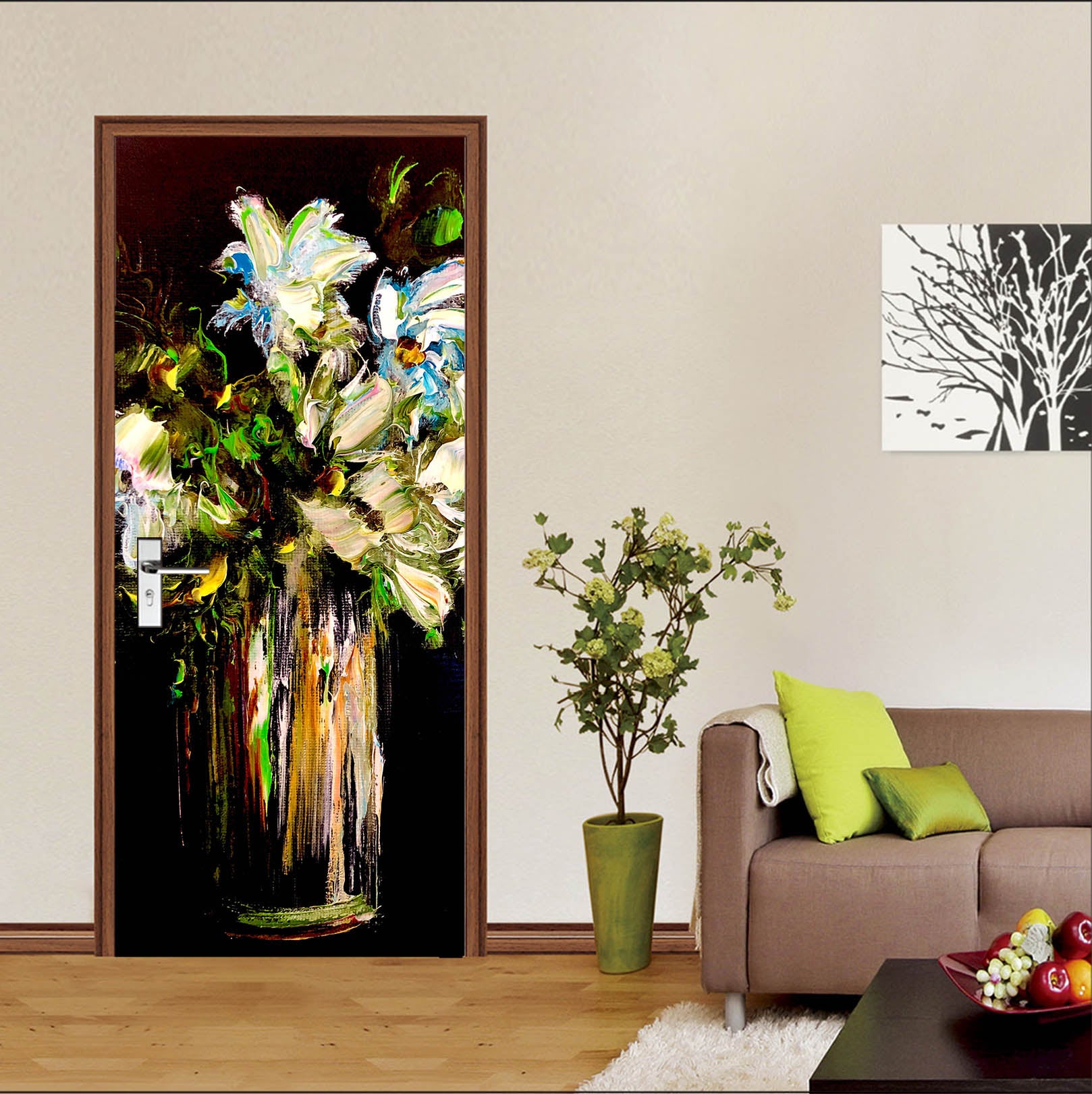 3D Oil Painting Vase 3275 Skromova Marina Door Mural