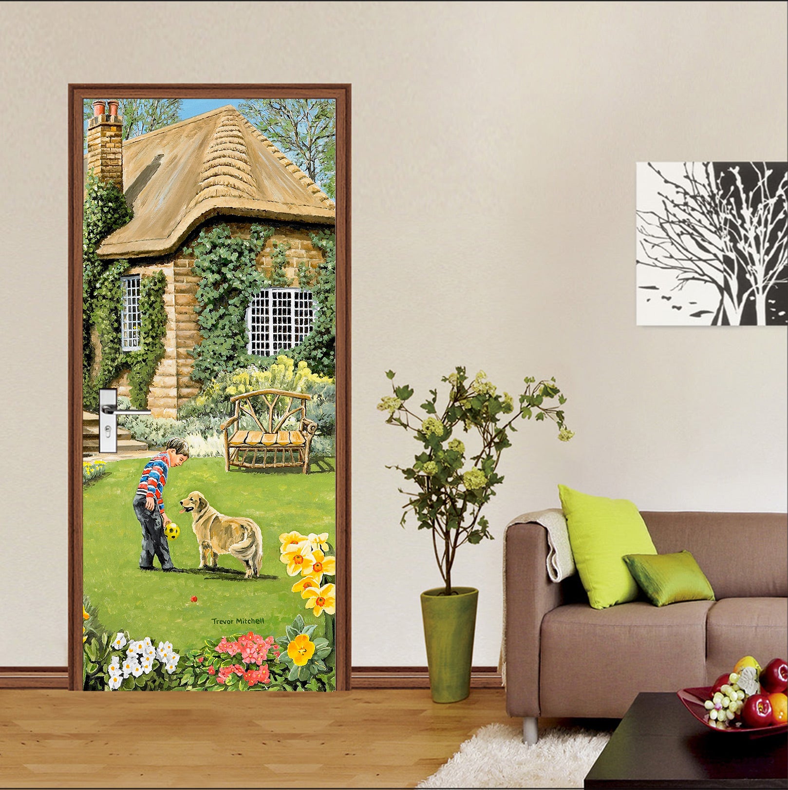 3D Lawn Courtyard 103132 Trevor Mitchell Door Mural