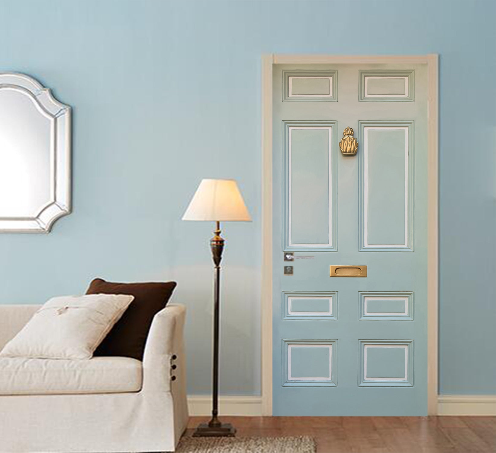 3D Gray Green 22210 Door Mural