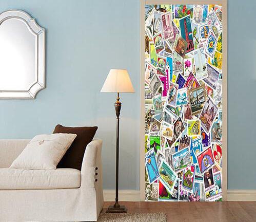 3D modern graffiti cartoon door mural Wallpaper AJ Wallpaper 