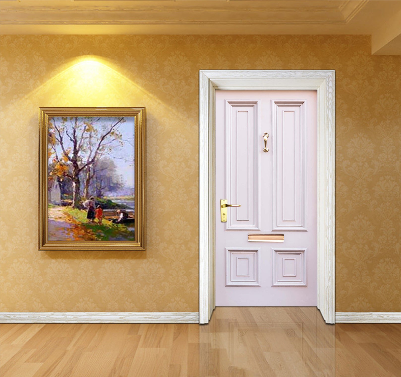 3D Pink White Door 22229 Door Mural