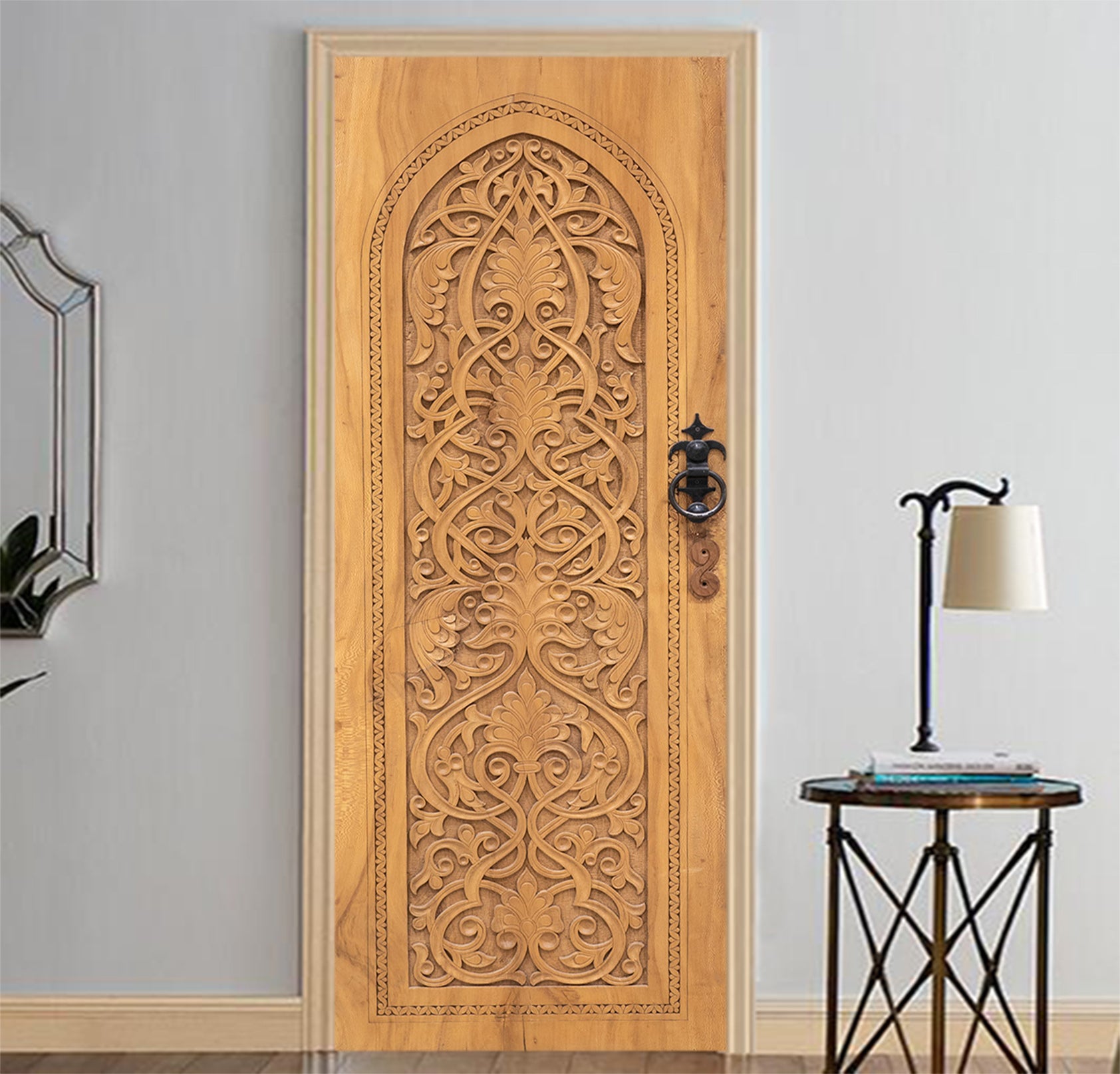 3D Pattern Wood Carving 23006 Door Mural