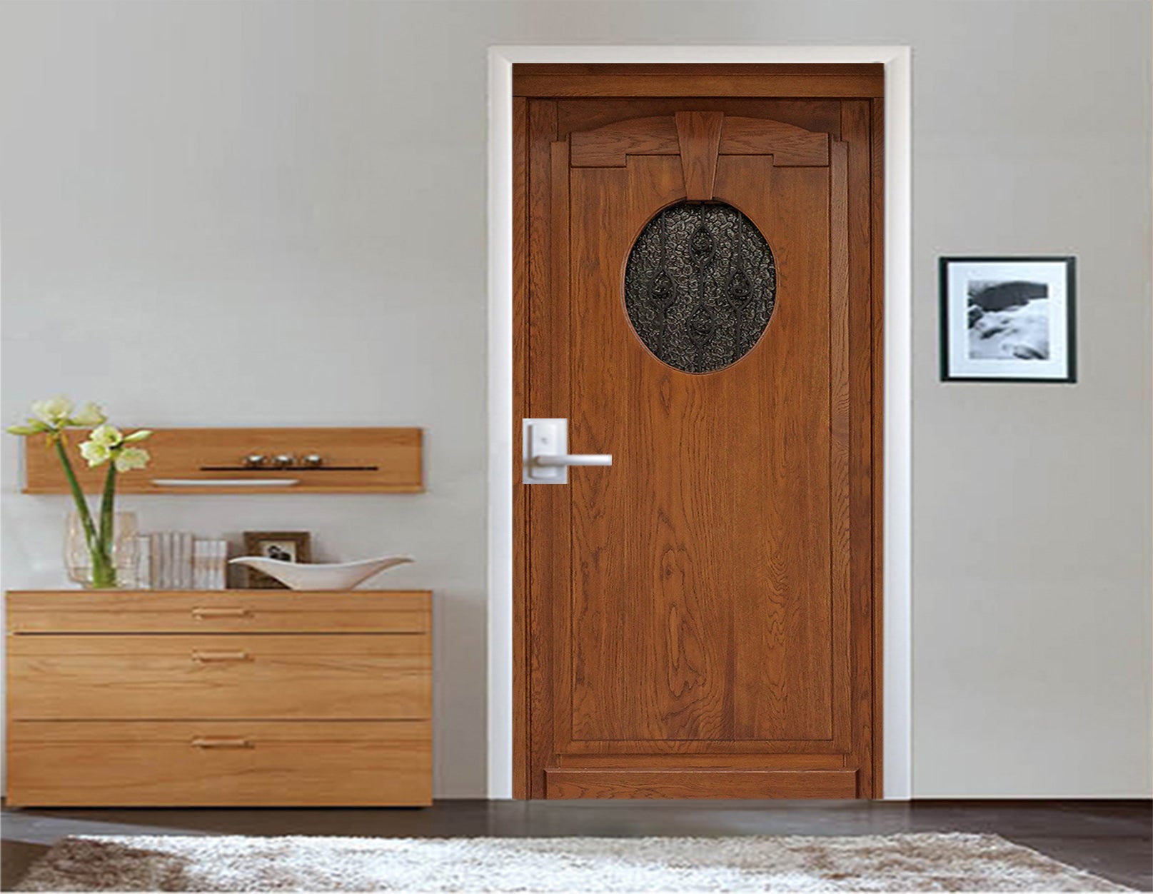 3D Wood Brown Door 22228 Door Mural