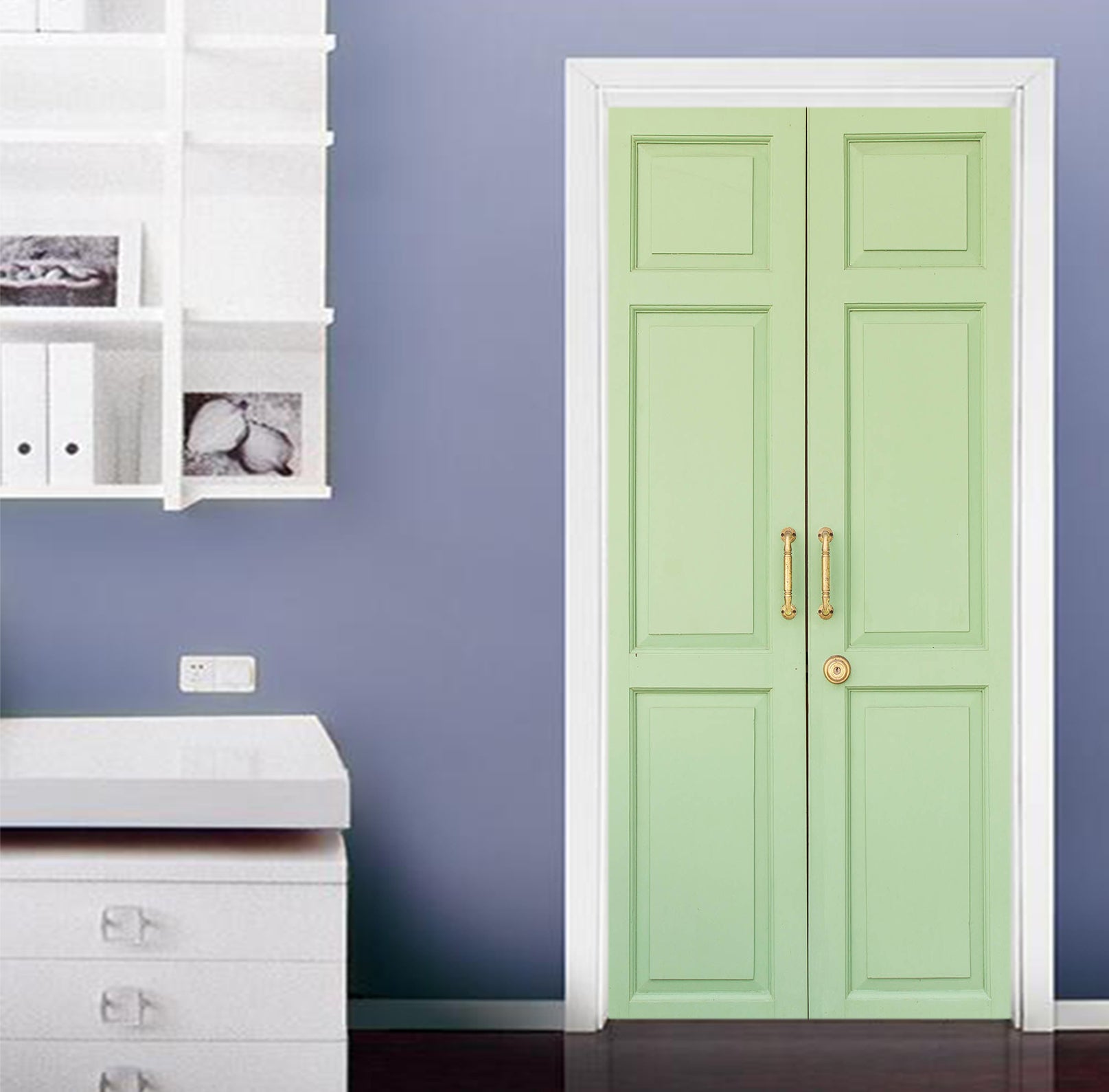 3D Light Green 22209 Door Mural