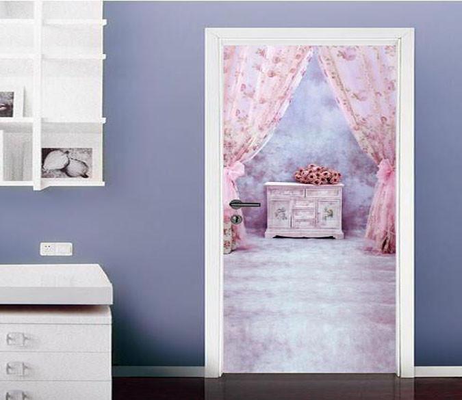 3D window curtains table painting door mural Wallpaper AJ Wallpaper 