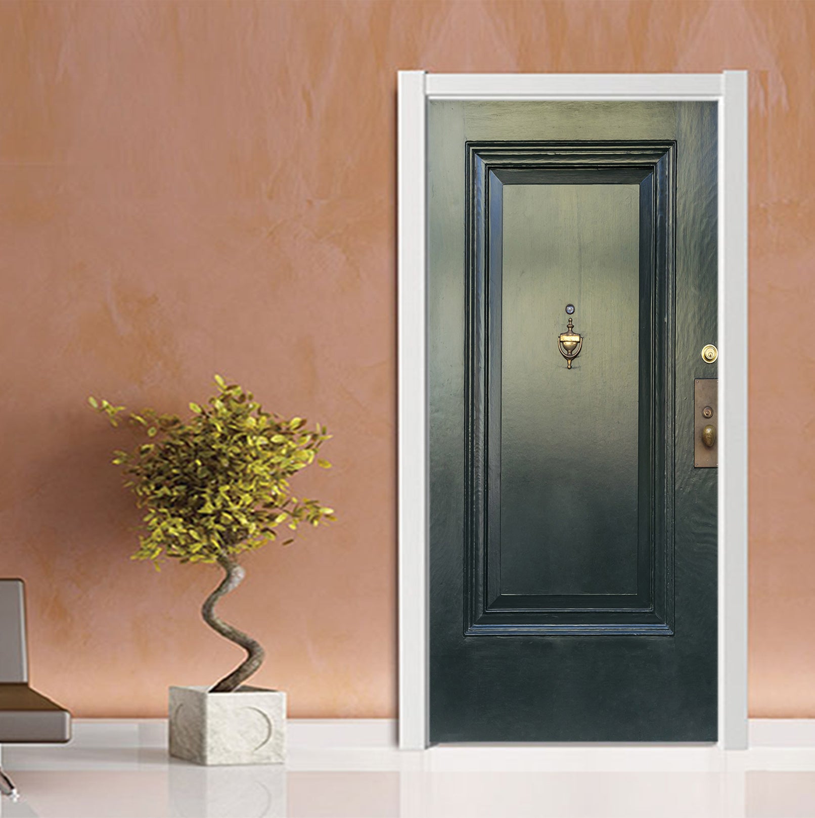 3D Dark Green Door 22226 Door Mural