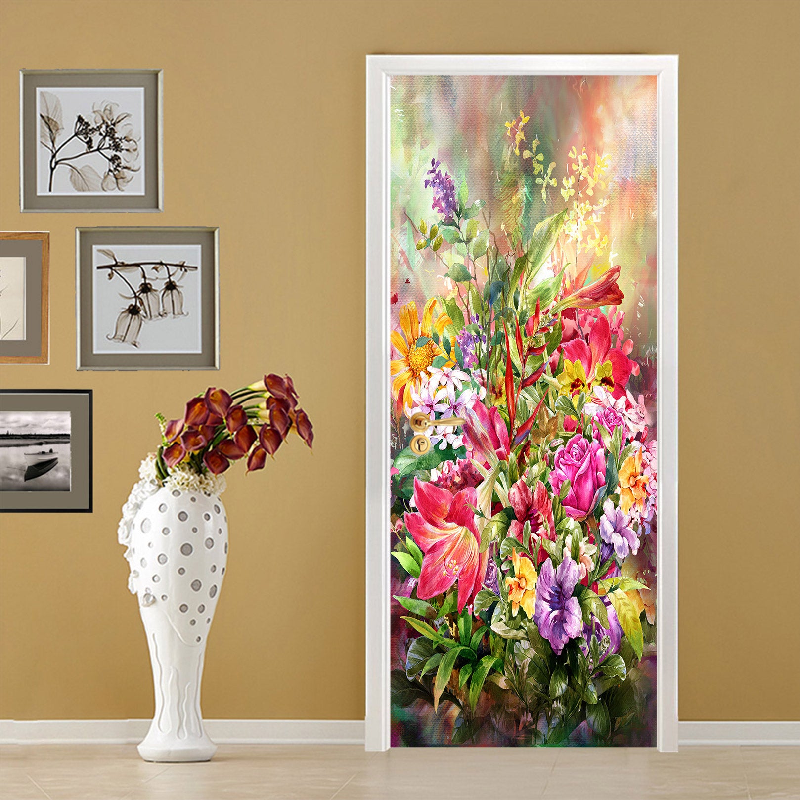 3D Flower Bush 25037 Door Mural