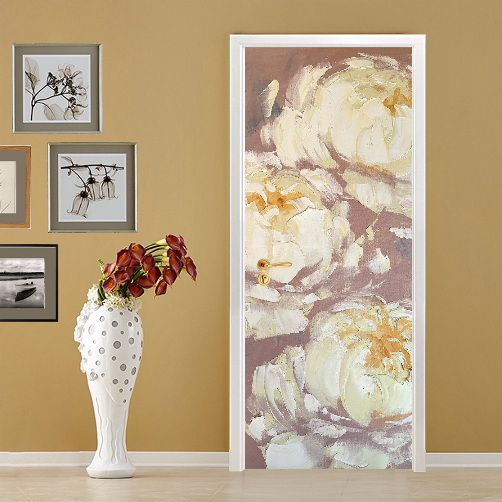 3D Peony 3082 Skromova Marina Door Mural