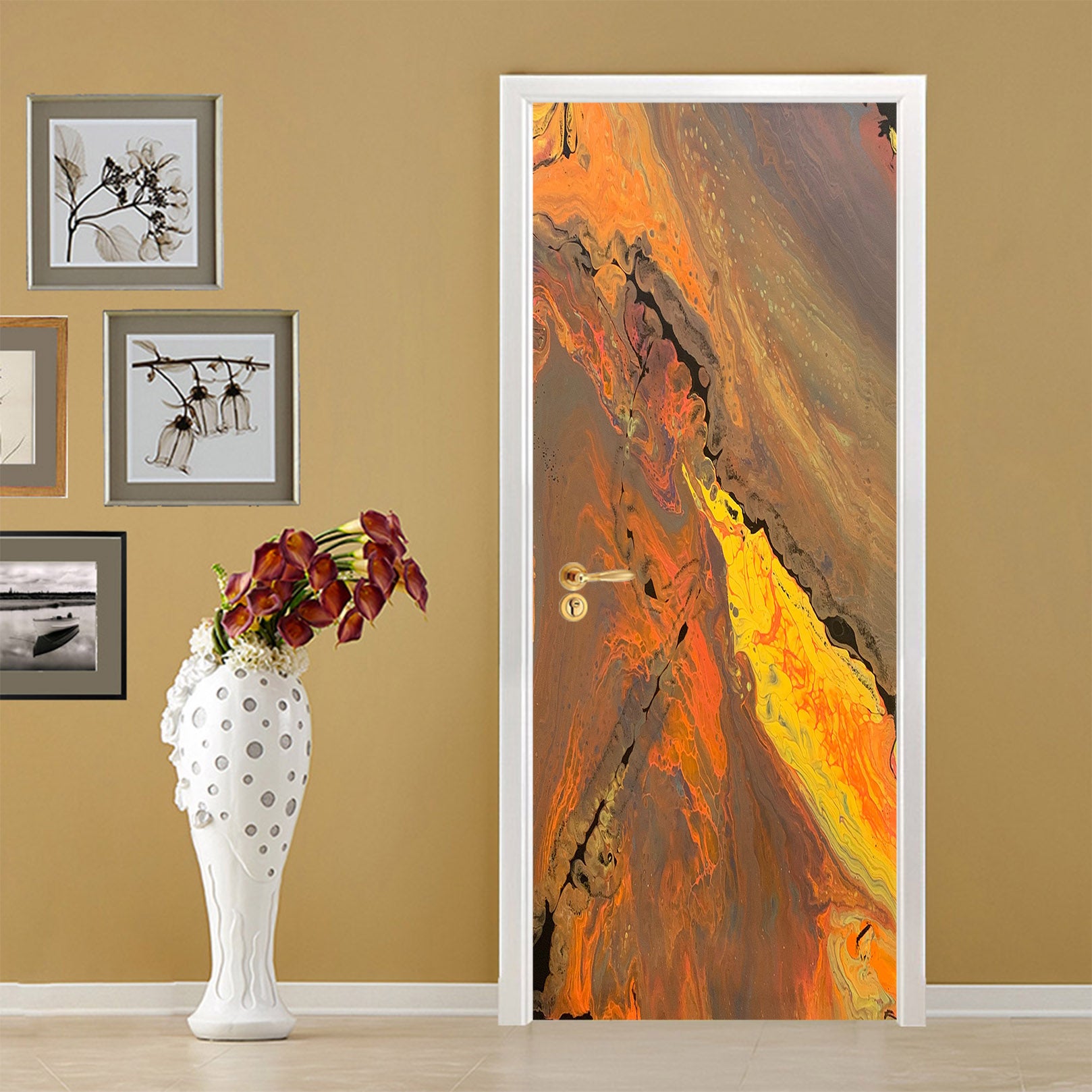 3D Brownish Yellow Paint Texture 9209 Valerie Latrice Door Mural