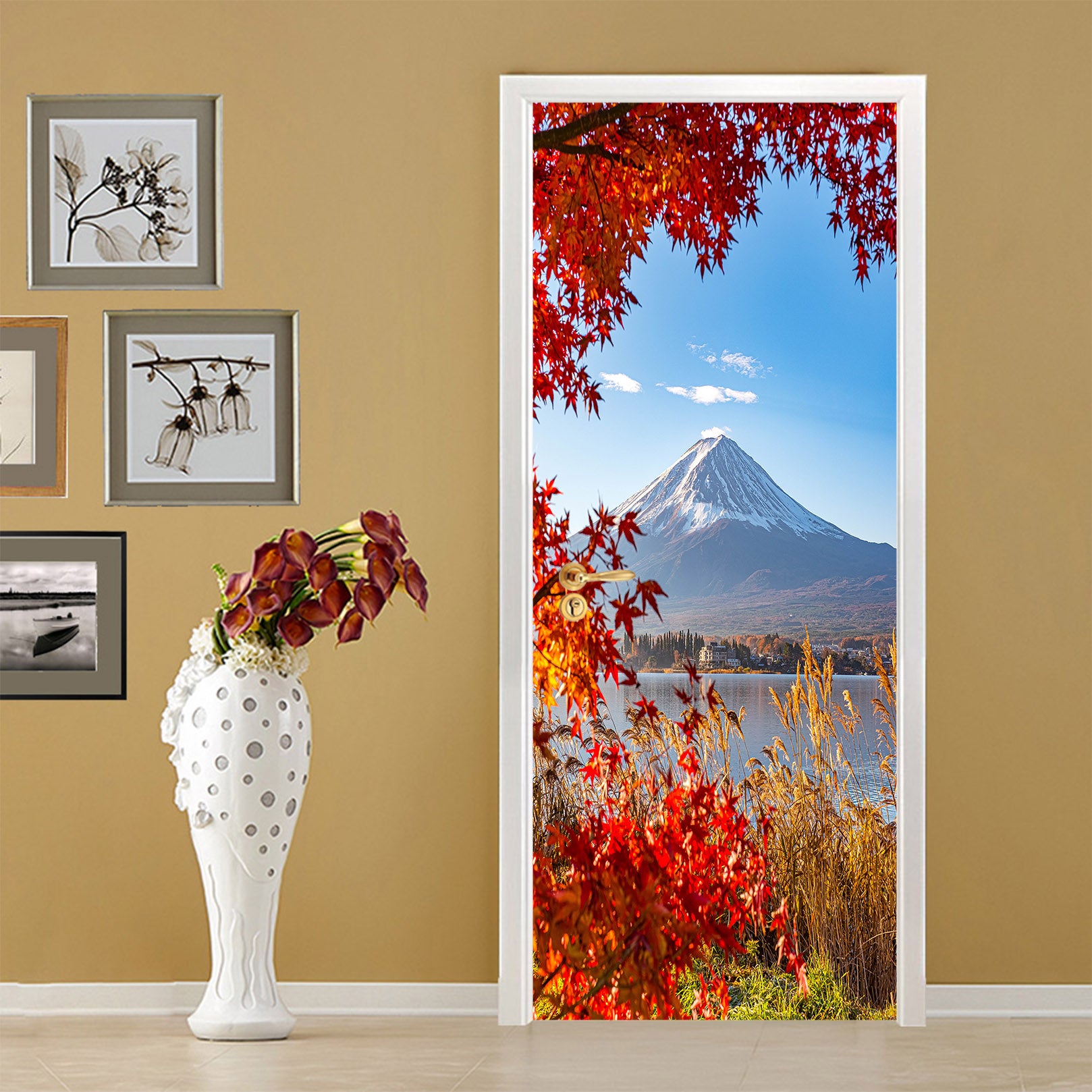 3D Snow Mountain Maple 22166 Door Mural