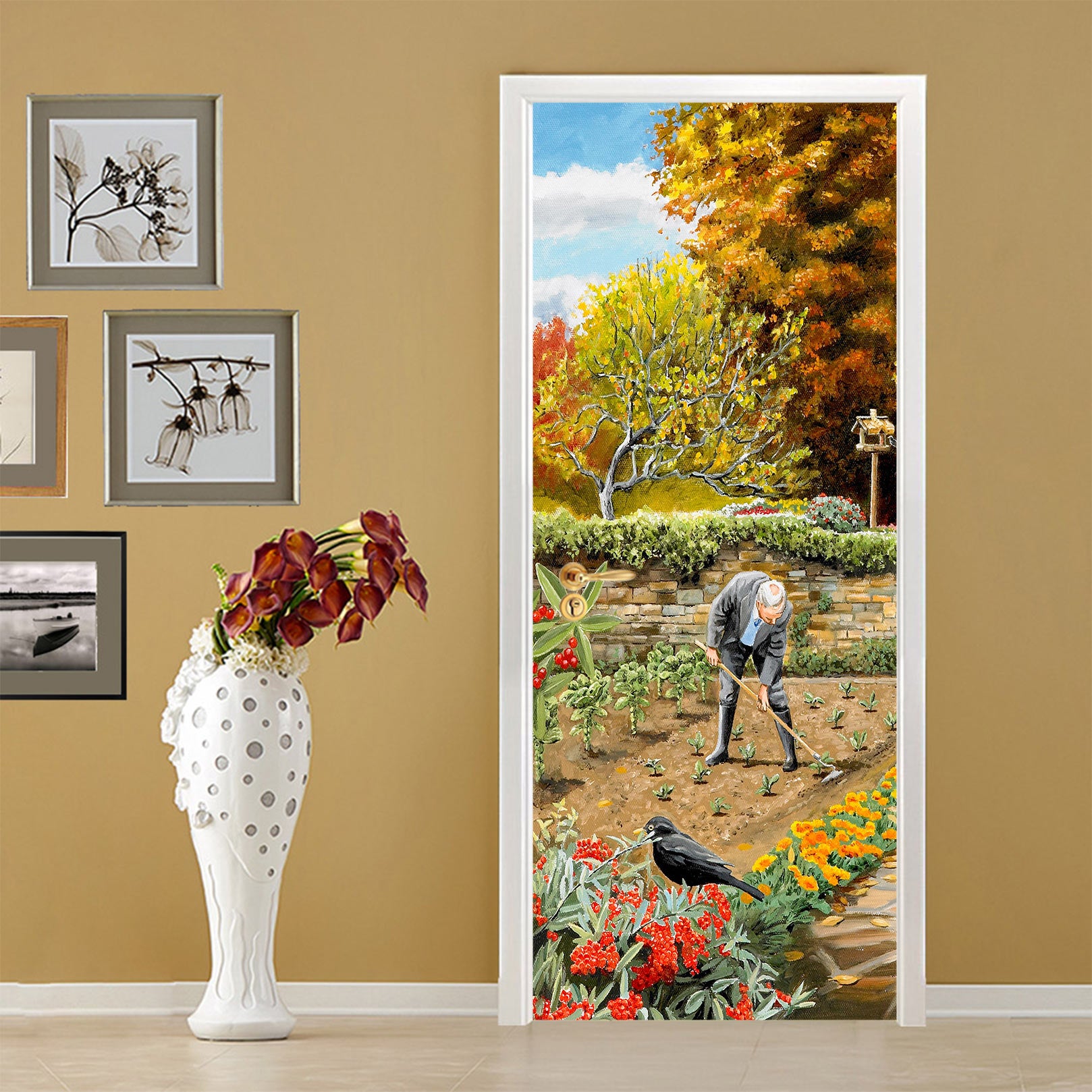 3D Vegetable Field Trees 10313 Trevor Mitchell Door Mural